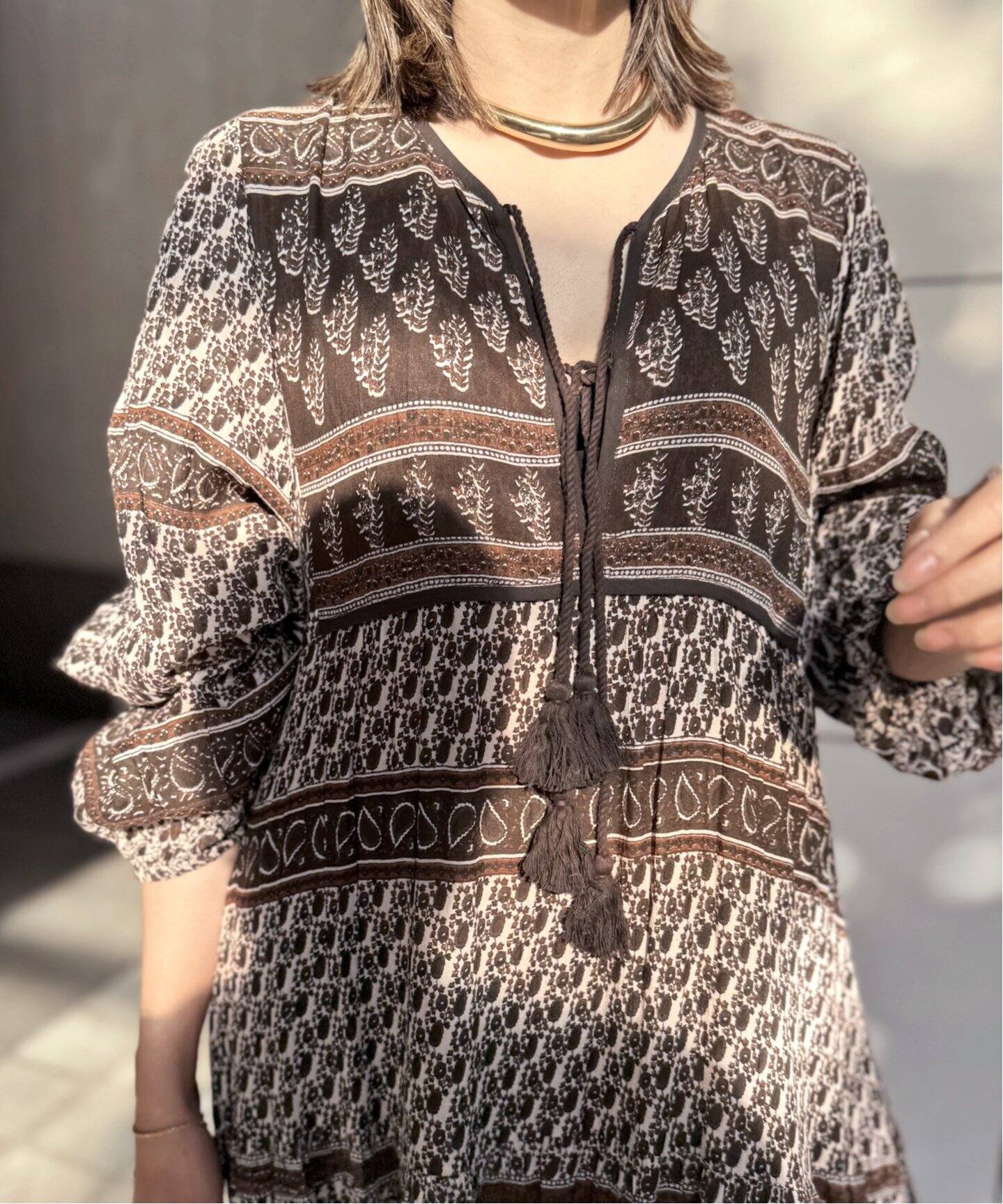 BLUE BOHEME/ブルー ボヘム】 Printed Maxi Dress（ワンピース）｜L  