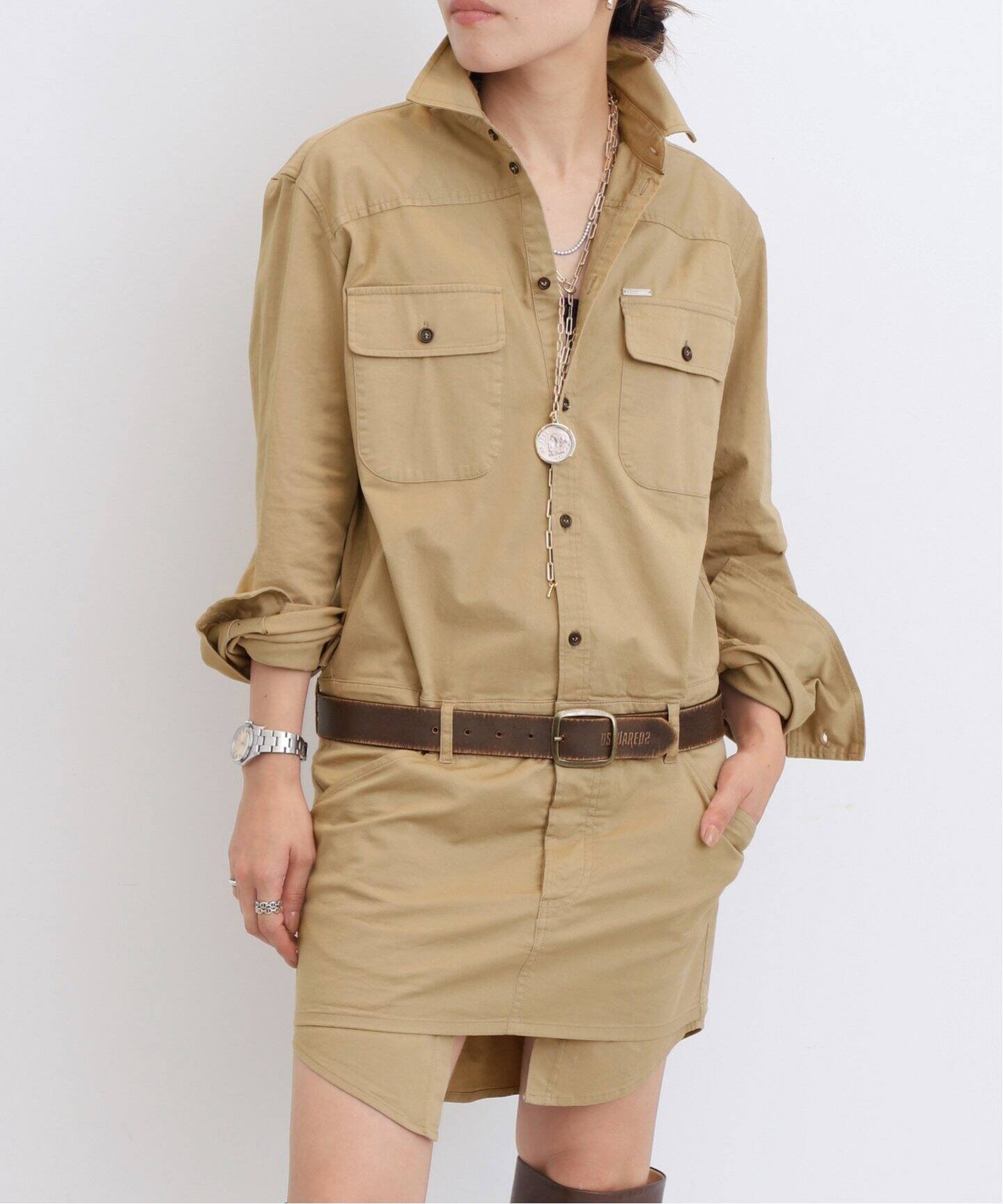 DSQUARED2/ディースクエアード】 Shirt Dress（シャツワンピース）｜L  