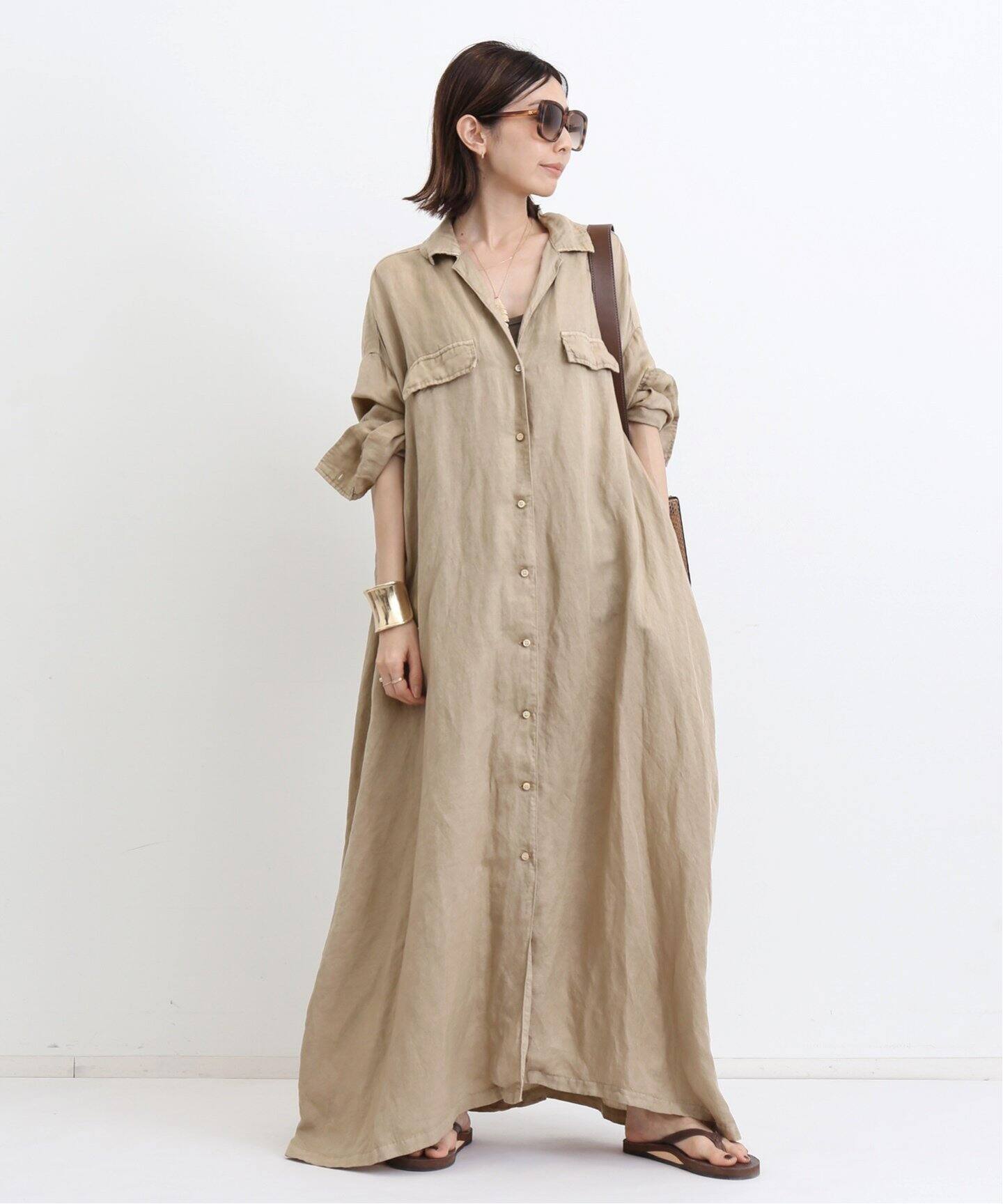 REMI RELIEF/レミ レリーフ】 LONG SHIRT DRESS（シャツワンピース  