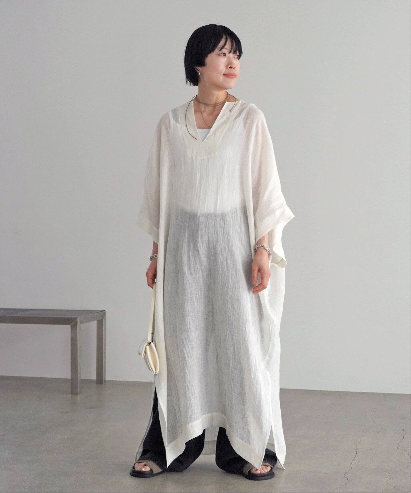 argue ワンピース ARGUE リネンカフタンワンピース リネンカフタン  
