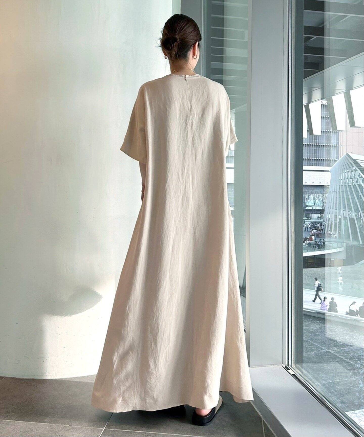 Newリネンミックスフレアワンピース（ワンピース）｜AP STUDIO 