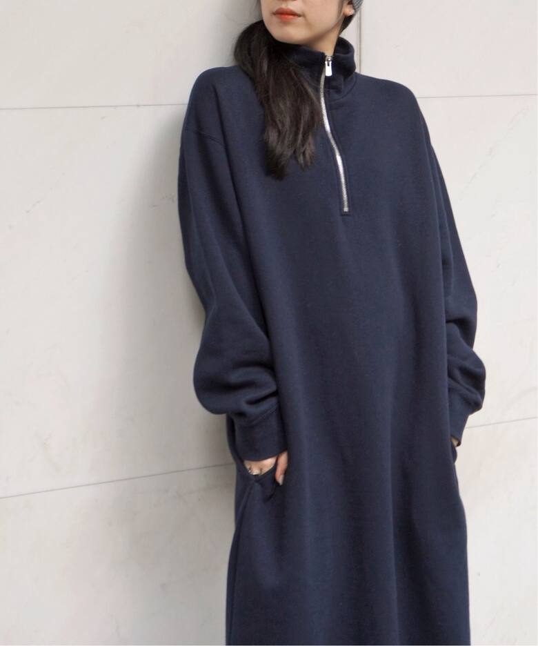 AP STUDIO エーピーストゥディオ ハーフジップスウェットドレス 38 