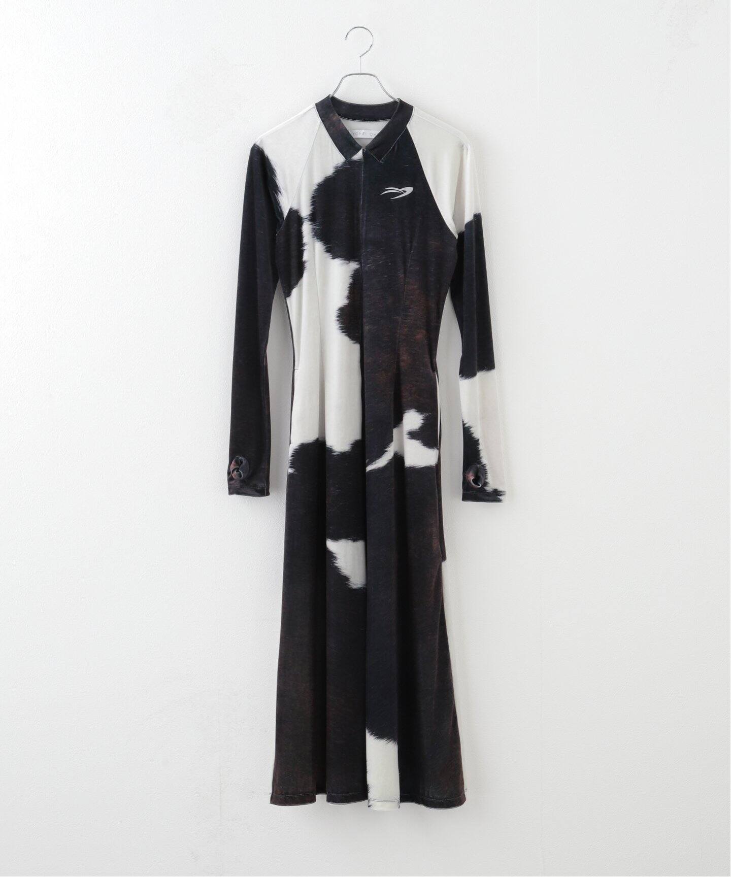 YOHEI OHNO / ヨウヘイオオノ】 Cowhide Velor Cycling Dress 
