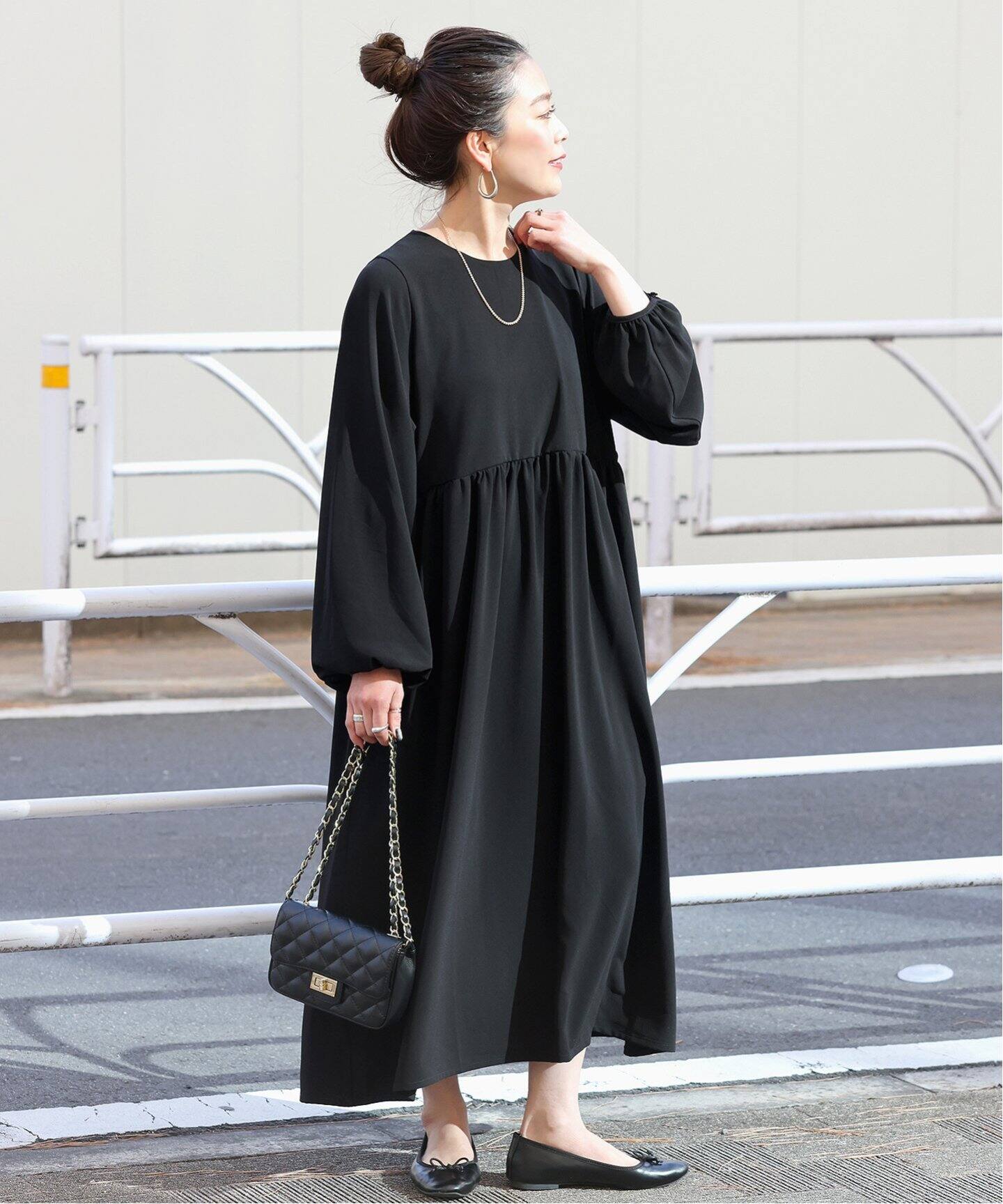 ウエストギャザー切替ワンピース（ワンピース）｜B.C STOCK（ベーセー  