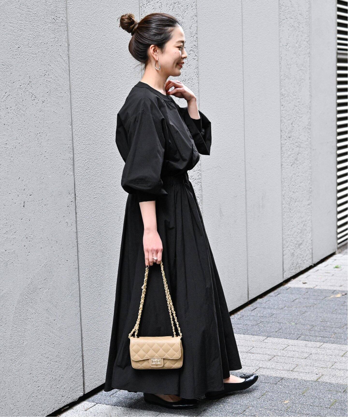 ボリュームスリーブタックギャザーワンピース（ワンピース）｜B.C  