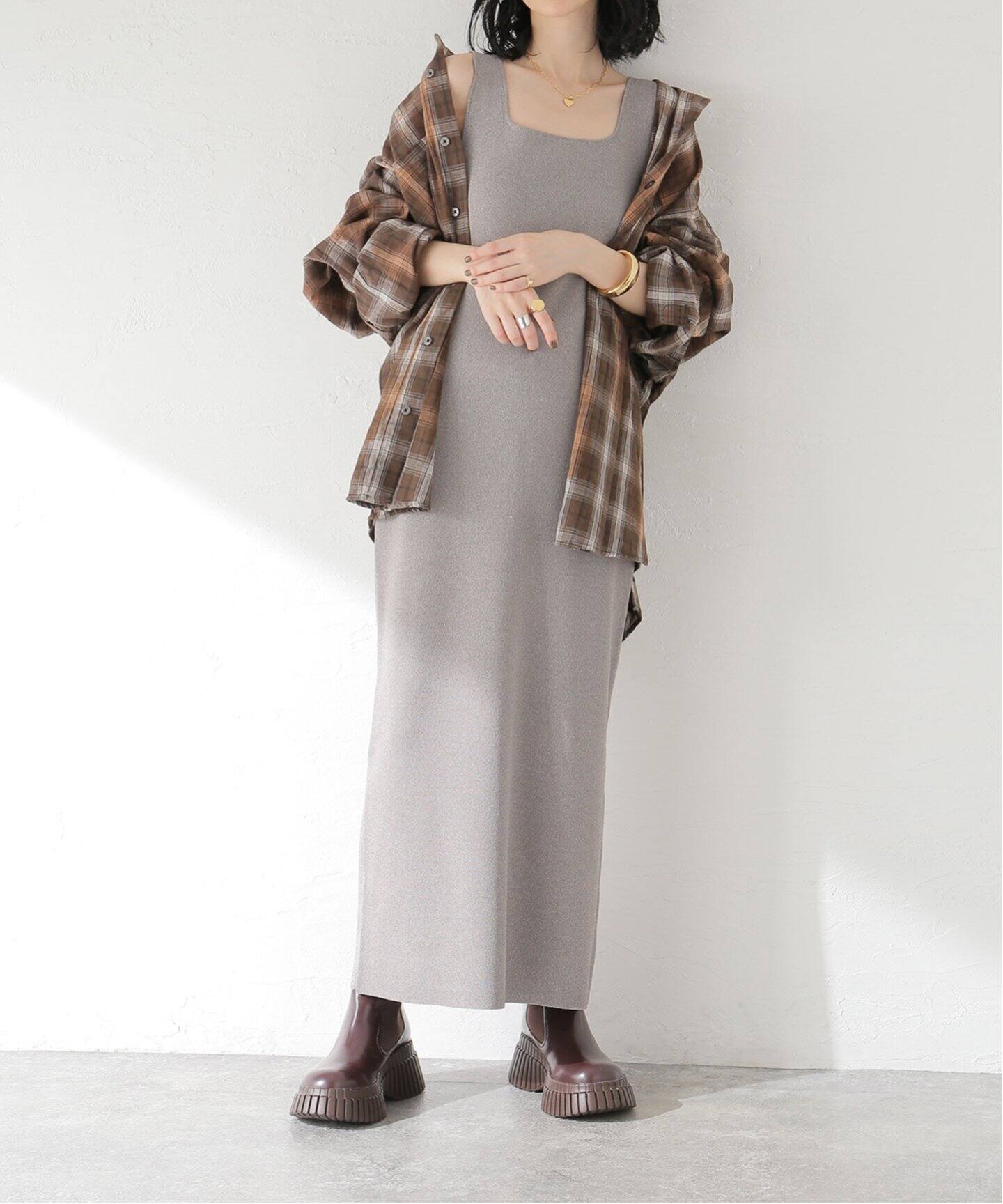 トゥデイフル ロングワンピース シャツワンピース 36（Jacquard Border  