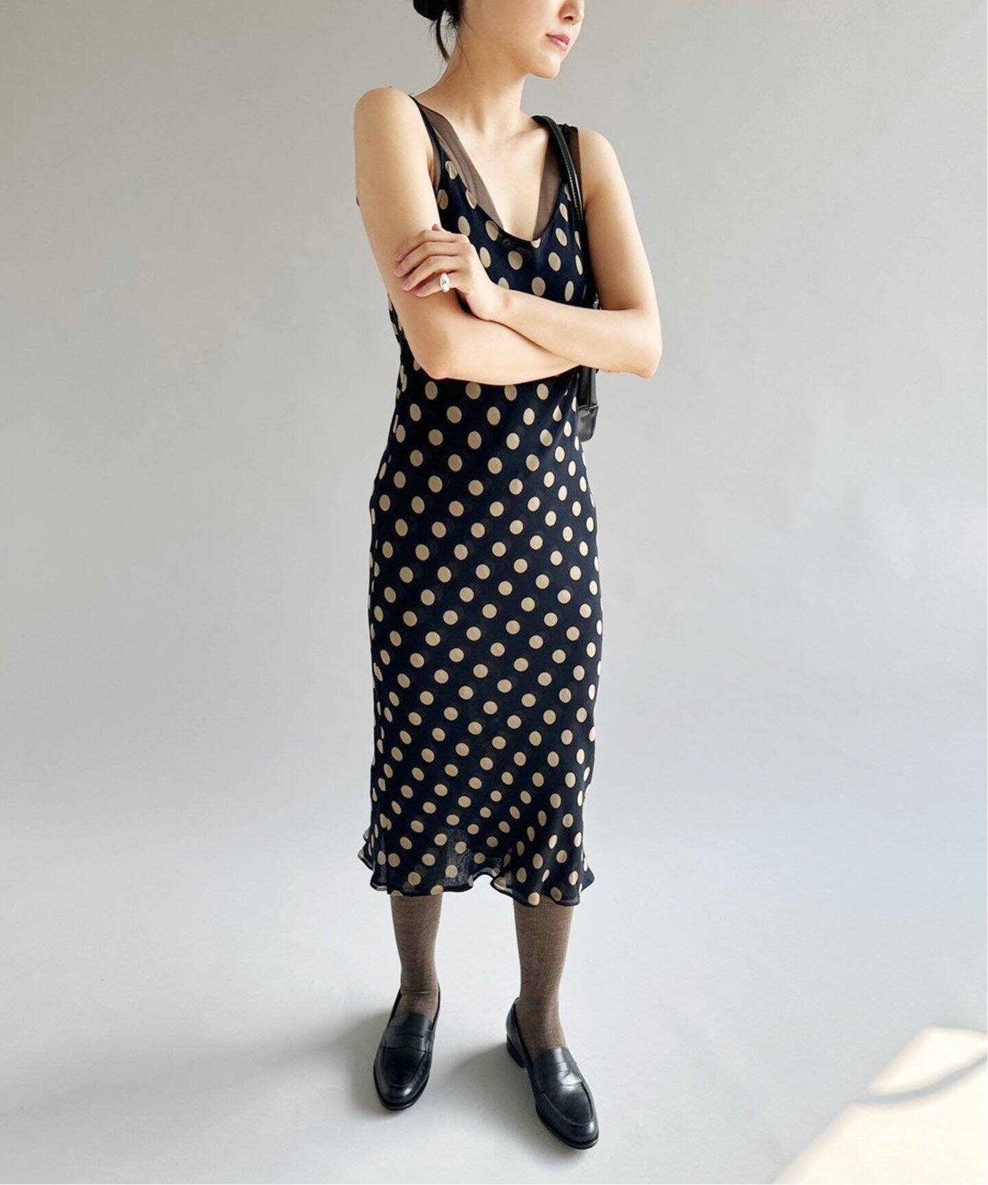キュプラシフォン ポルカドットドレス（ワンピース）｜EDIT.FOR LULU  