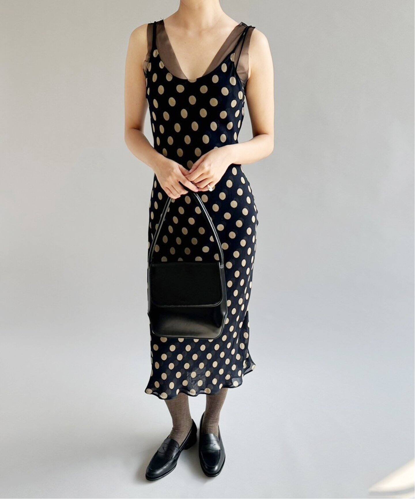 キュプラシフォン ポルカドットドレス（ワンピース）｜EDIT.FOR LULU  