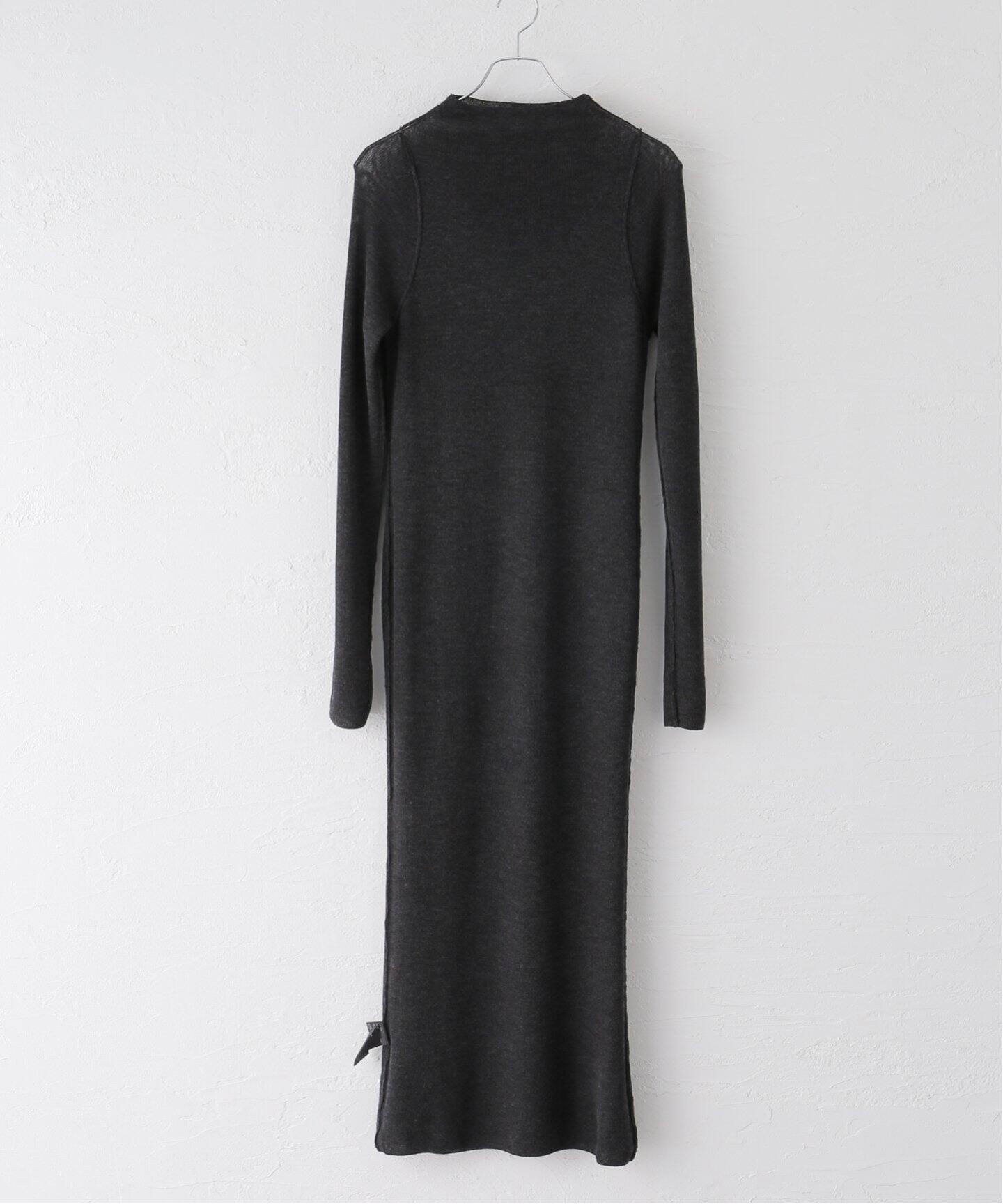 美品 EDIT.FOR LULU シアー 長袖 ワンピース モヘア ダークグレー 美品 EDIT.FOR LULU シアー 長袖 ワンピース モヘア ダークグレー