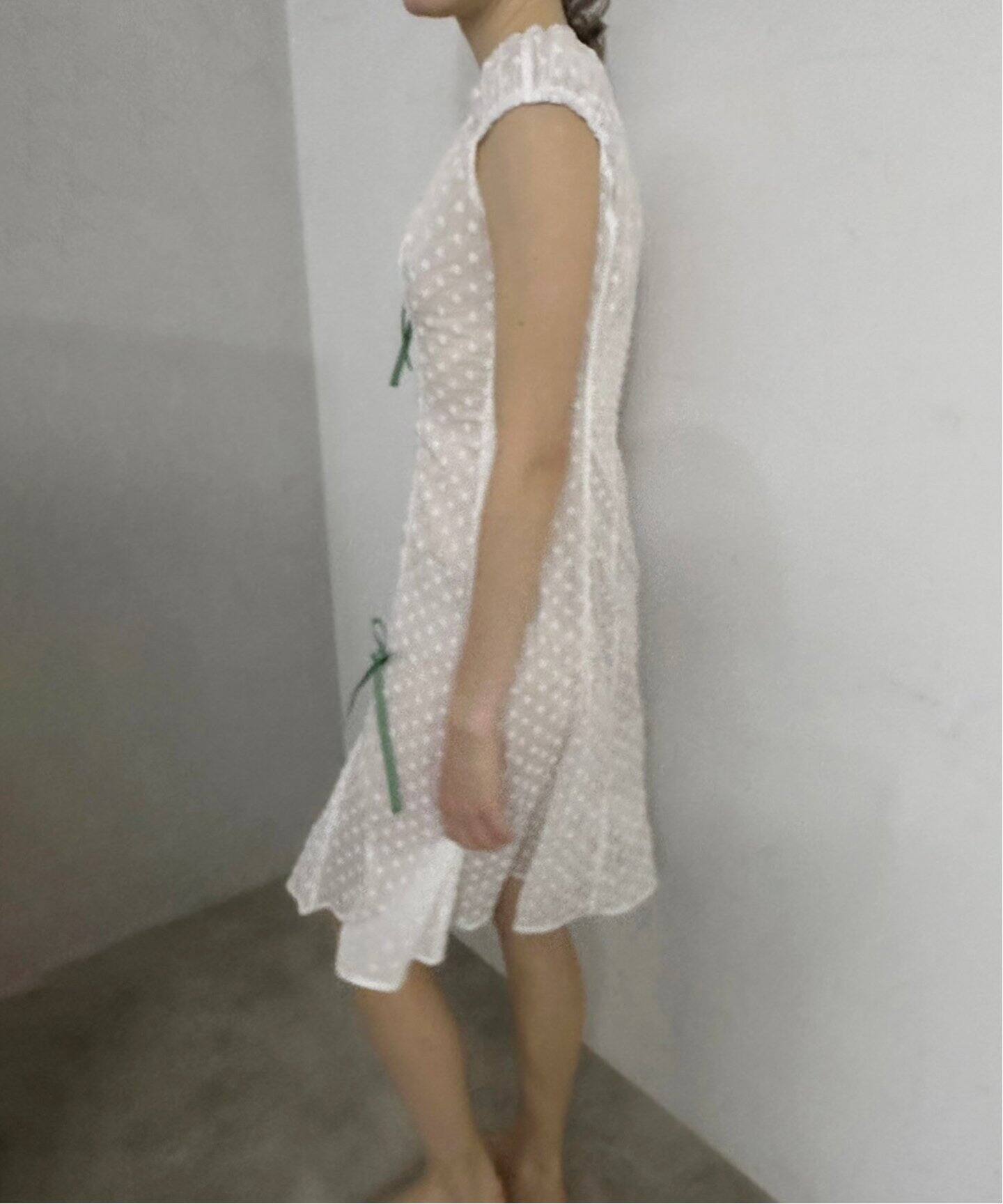 YUHAN WANG/ユハン ワン】embroidered cotton dress（ワンピース 