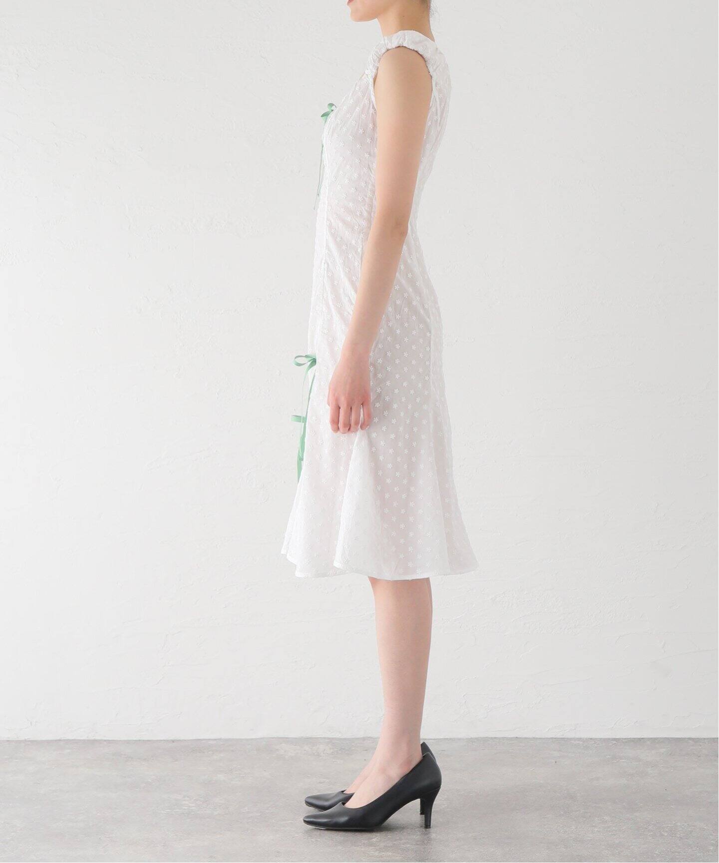 YUHAN WANG/ユハン ワン】embroidered cotton dress（ワンピース 