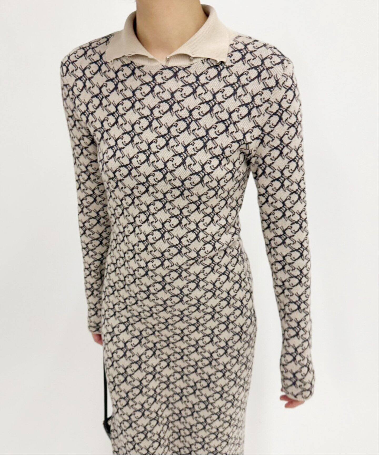 Create Clair / クリエイト クレイル】Long slit knit dress  