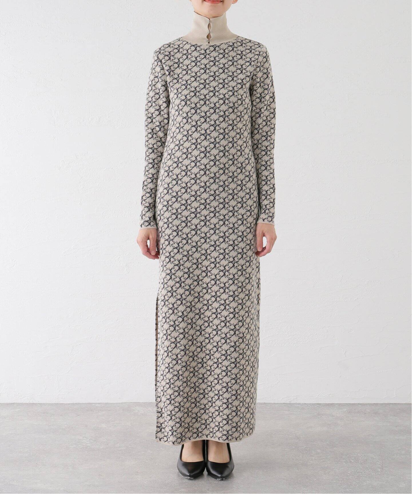 Create Clair / クリエイト クレイル】Long slit knit dress 