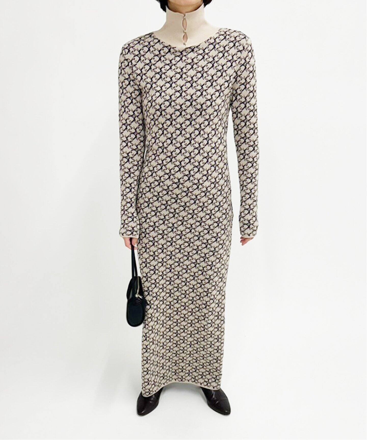 Create Clair / クリエイト クレイル】Long slit knit dress  