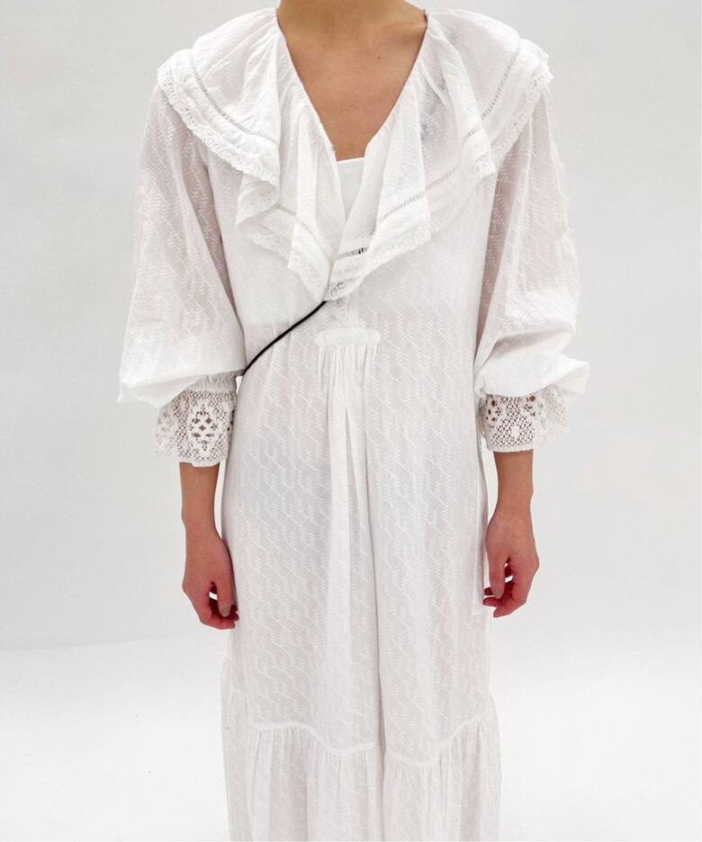 ne Quittez pas / ヌキテパ】COTTON DOBBY FRILL COLLAR（ワンピース 