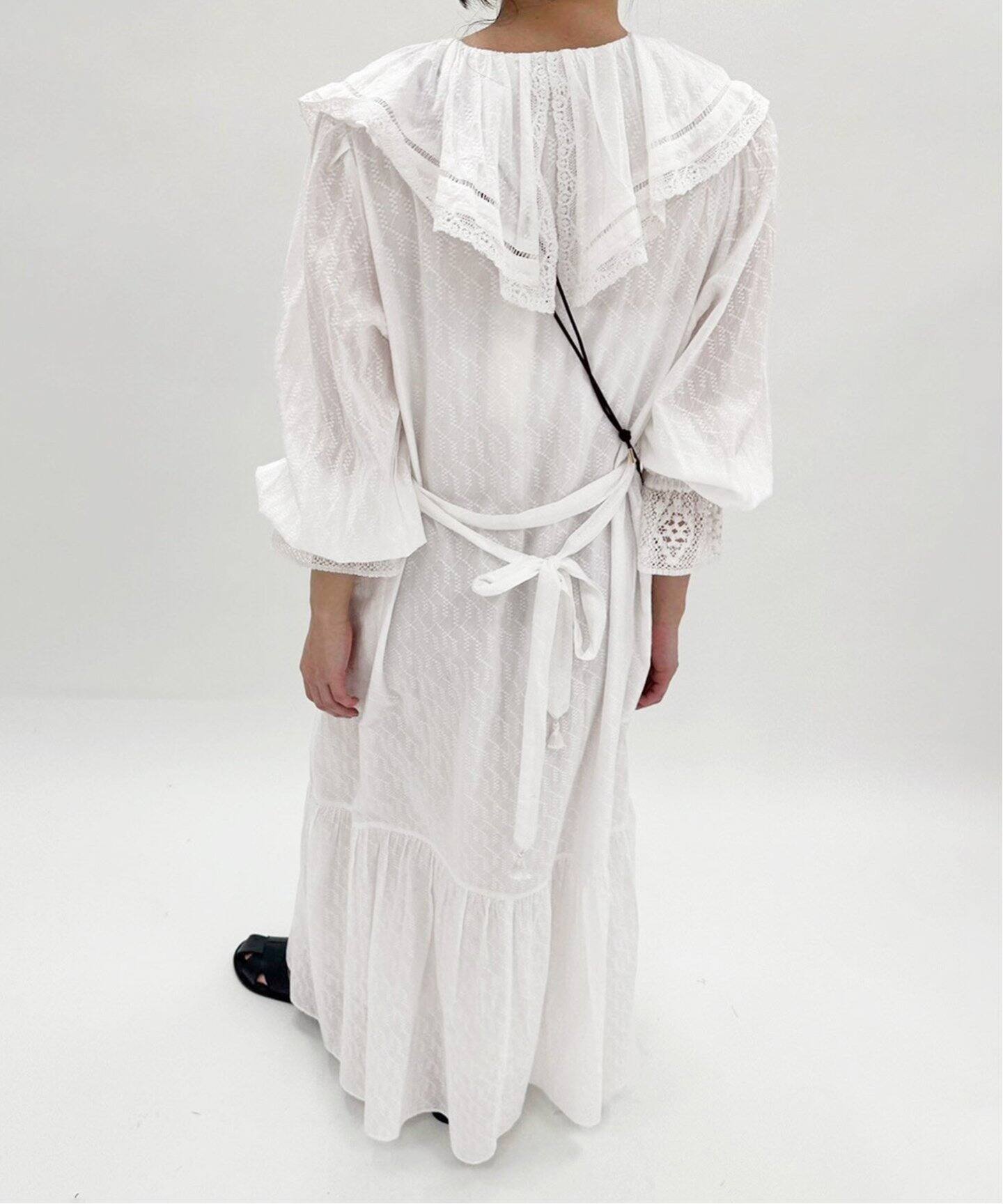 ne Quittez pas / ヌキテパ】COTTON DOBBY FRILL COLLAR（ワンピース 
