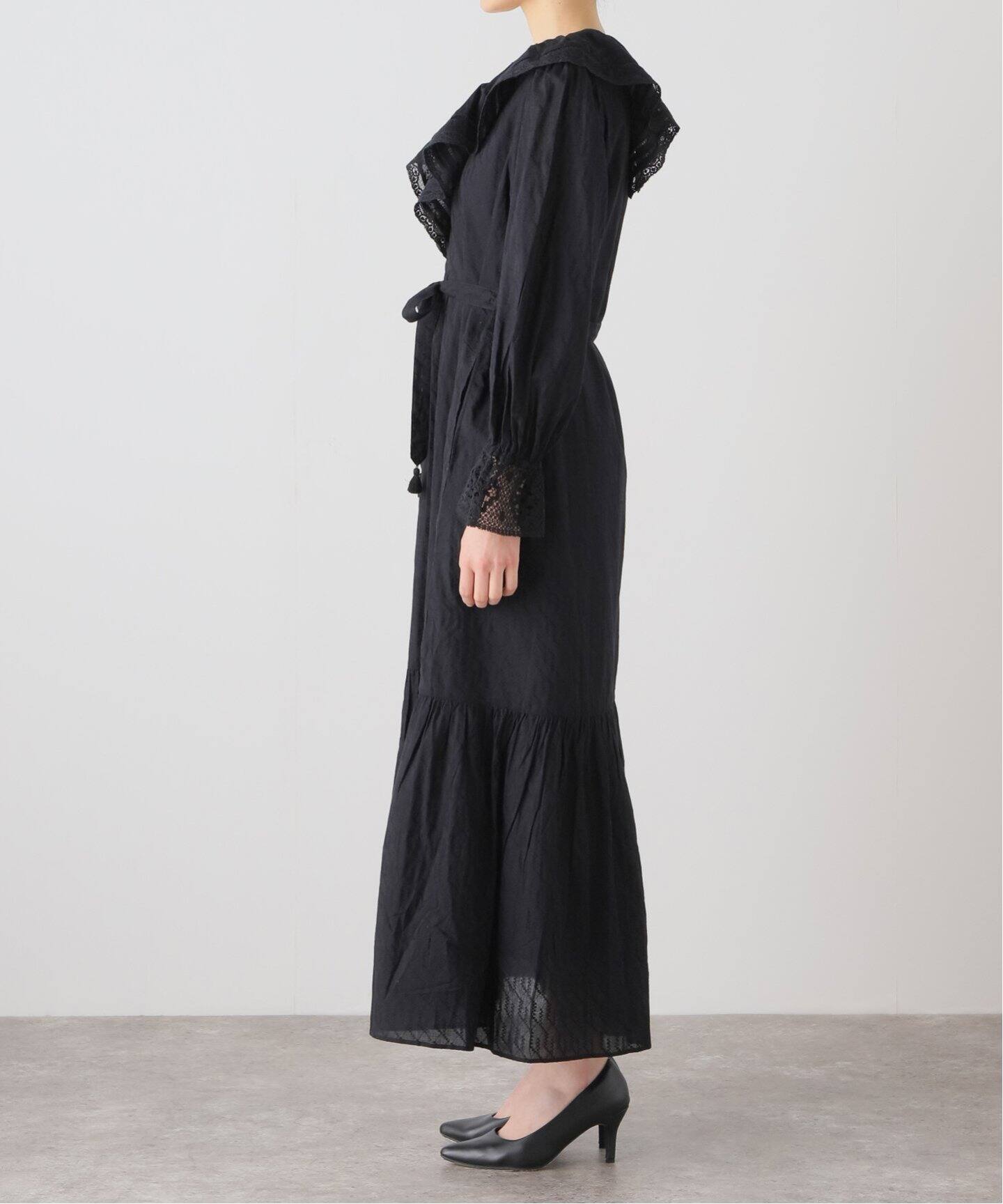 ne Quittez pas / ヌキテパ】COTTON DOBBY FRILL COLLAR（ワンピース 