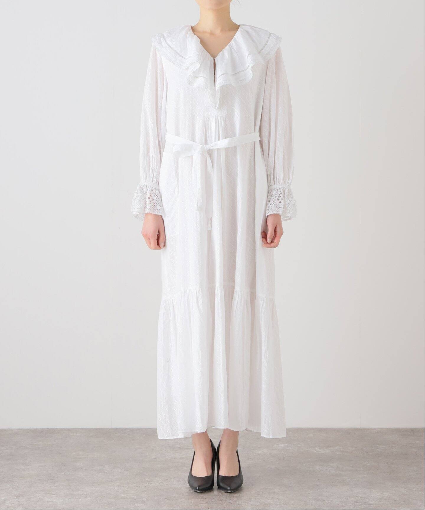 ne Quittez pas / ヌキテパ】COTTON DOBBY FRILL COLLAR（ワンピース 