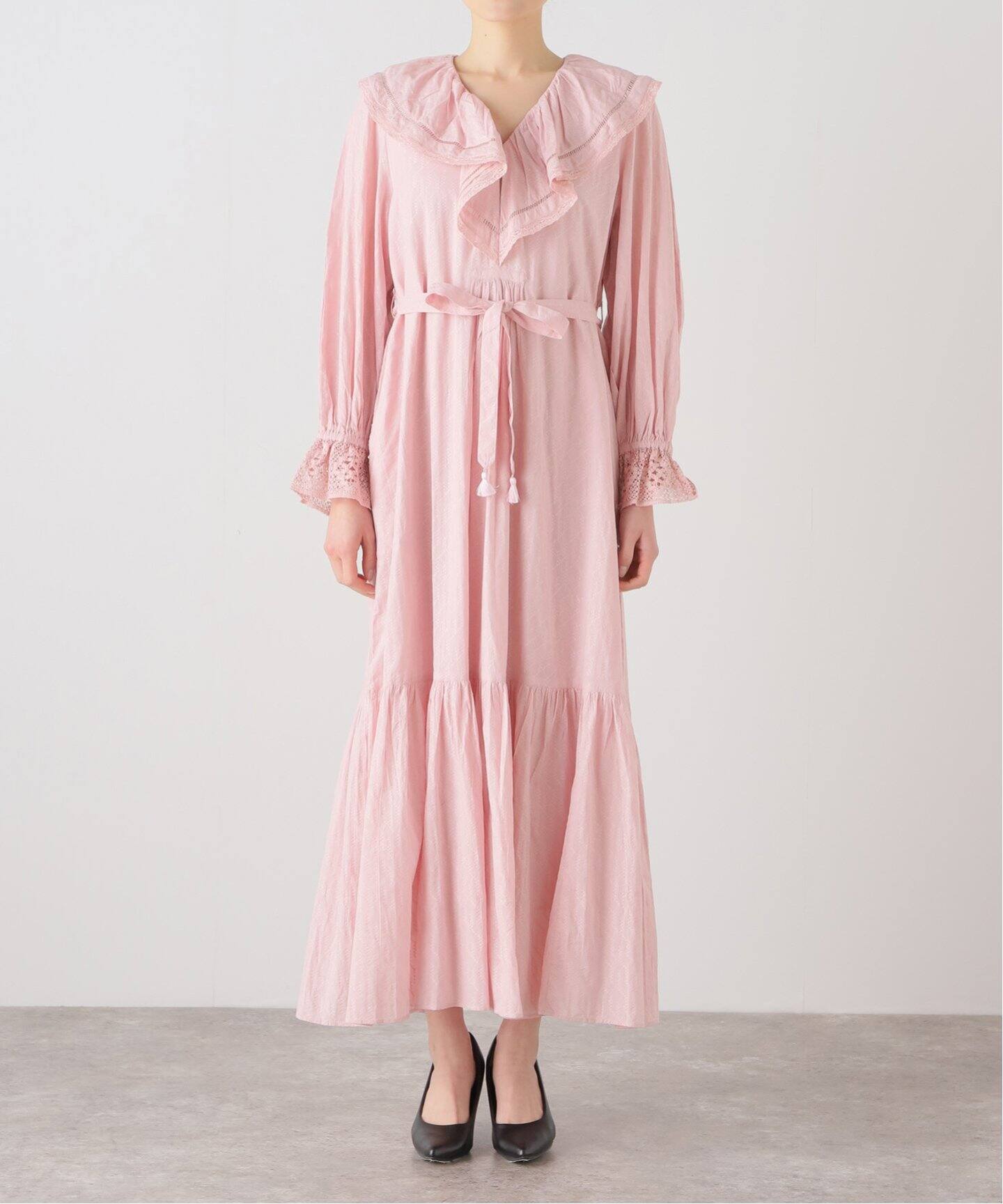 ne Quittez pas / ヌキテパ】COTTON DOBBY FRILL COLLAR（ワンピース 