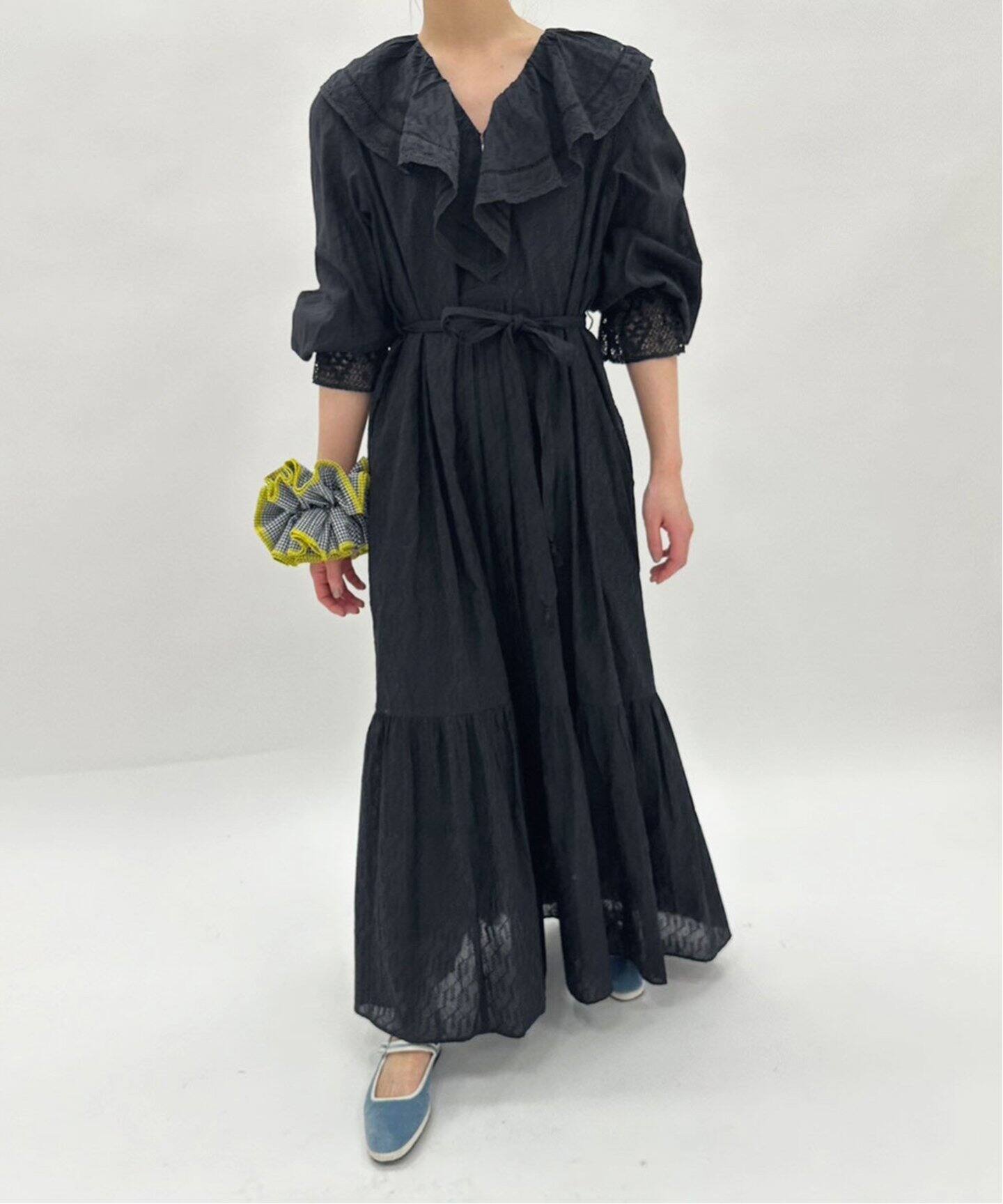 ne Quittez pas / ヌキテパ】COTTON DOBBY FRILL COLLAR（ワンピース 