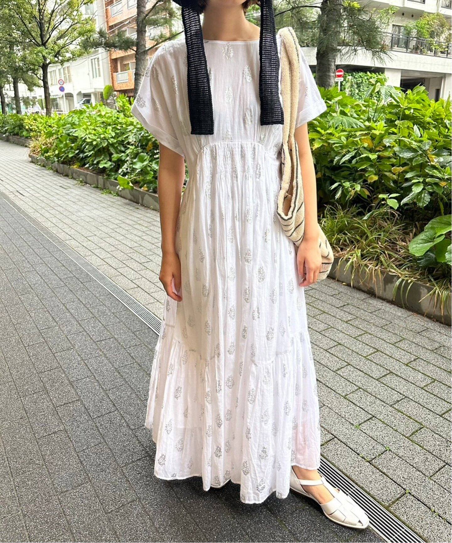 ne Quittez pas / ヌキテパ】COTTON VOILE FOIL FLOWER（ワンピース  