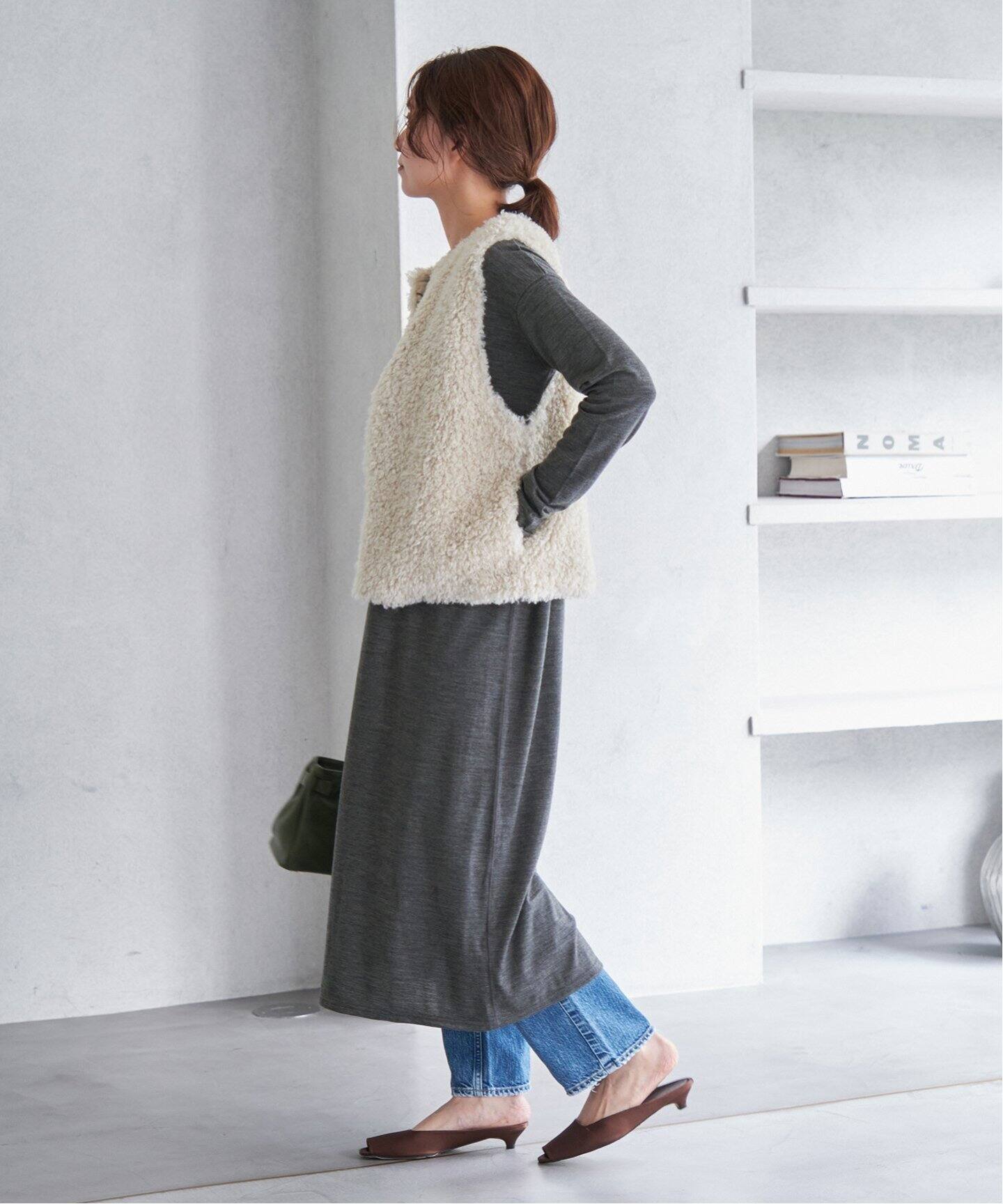 ウォッシャブルウールバックリボンワンピース（ワンピース）｜IENA