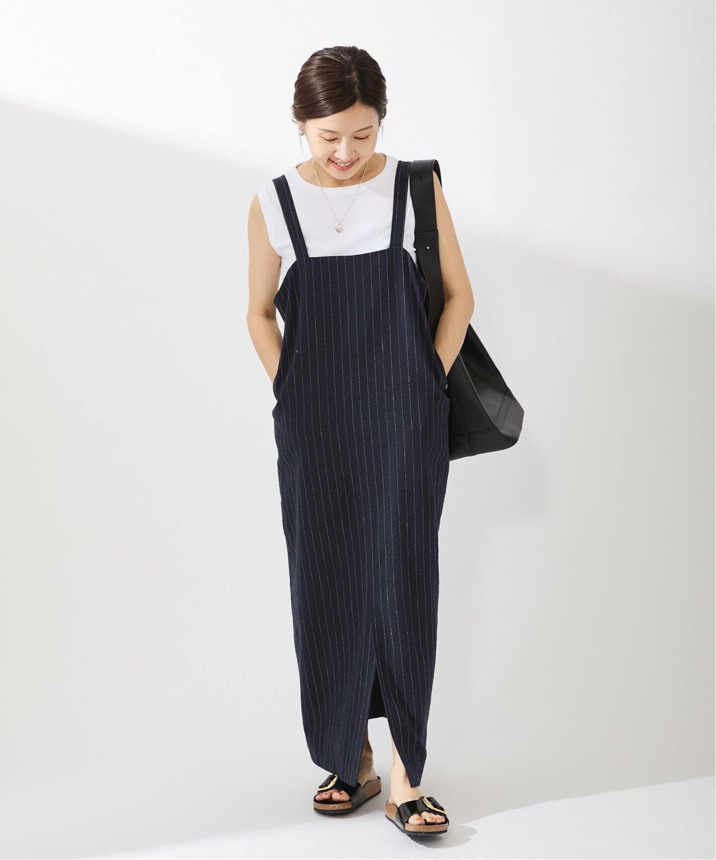 リネン混 Iライン ジャンパースカート（ワンピース）｜IENA（イエナ  