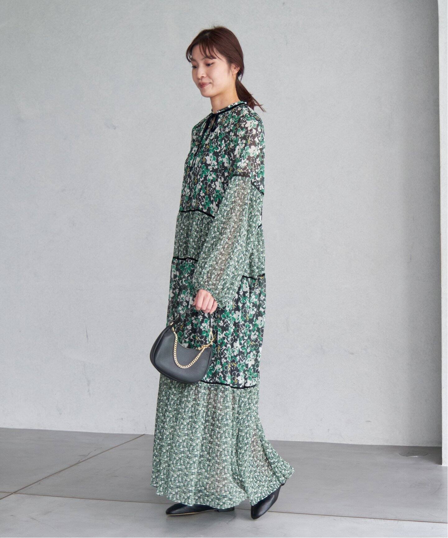 Deveaux Flower Mix ティアードワンピース（ワンピース）｜IENA  