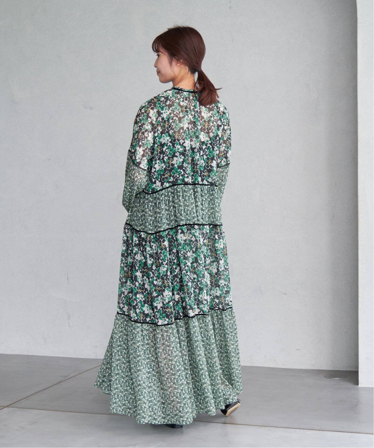 Deveaux Flower Mix ティアードワンピース（ワンピース）｜IENA  