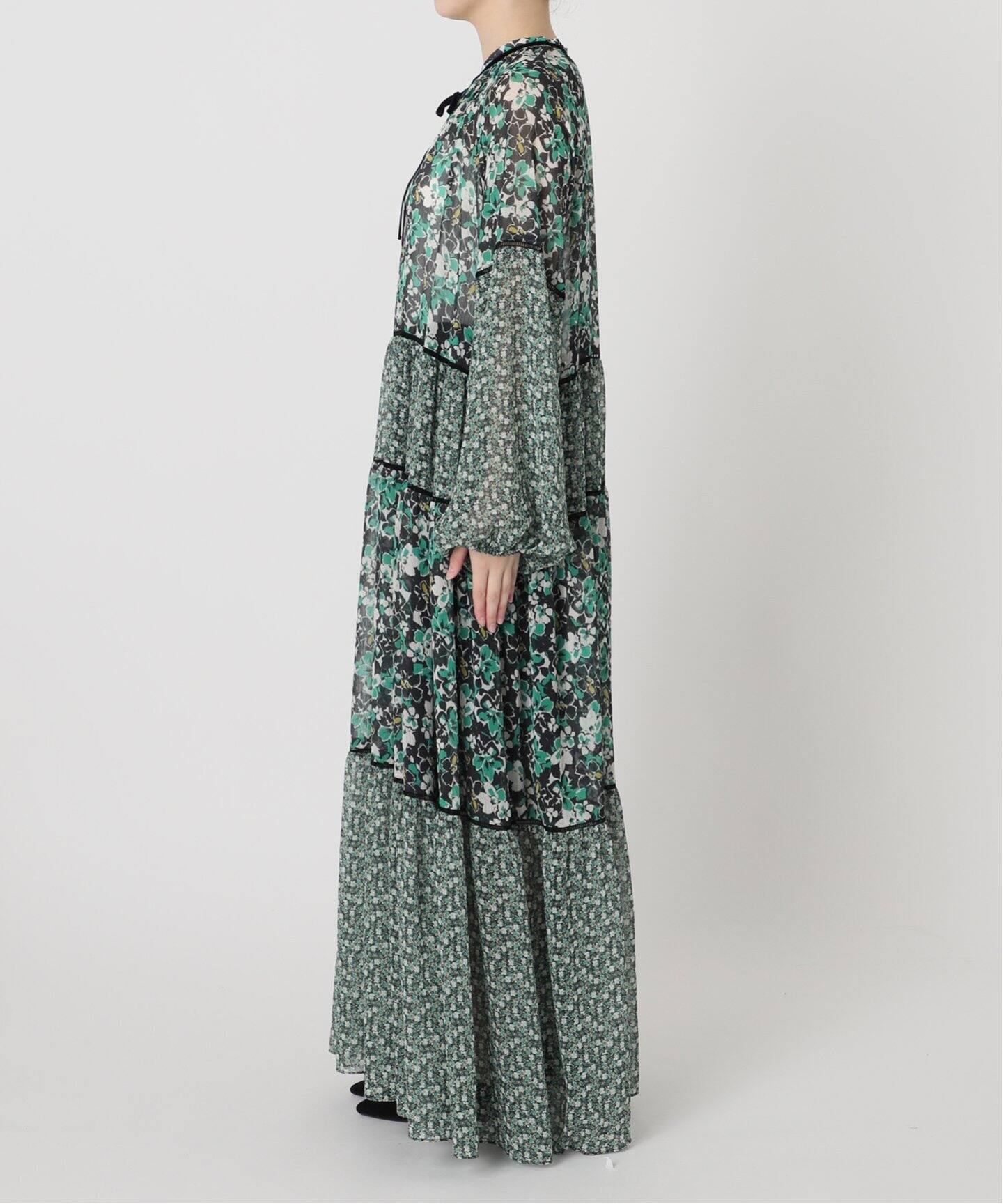 Deveaux Flower Mix ティアードワンピース（ワンピース）｜IENA  