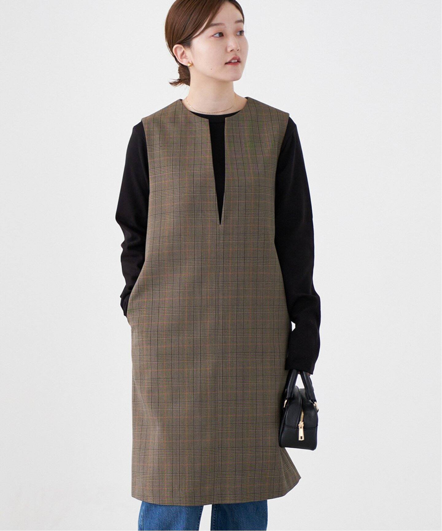 ウール混ギャバ スキッパーワンピース（ワンピース）｜IENA（イエナ  