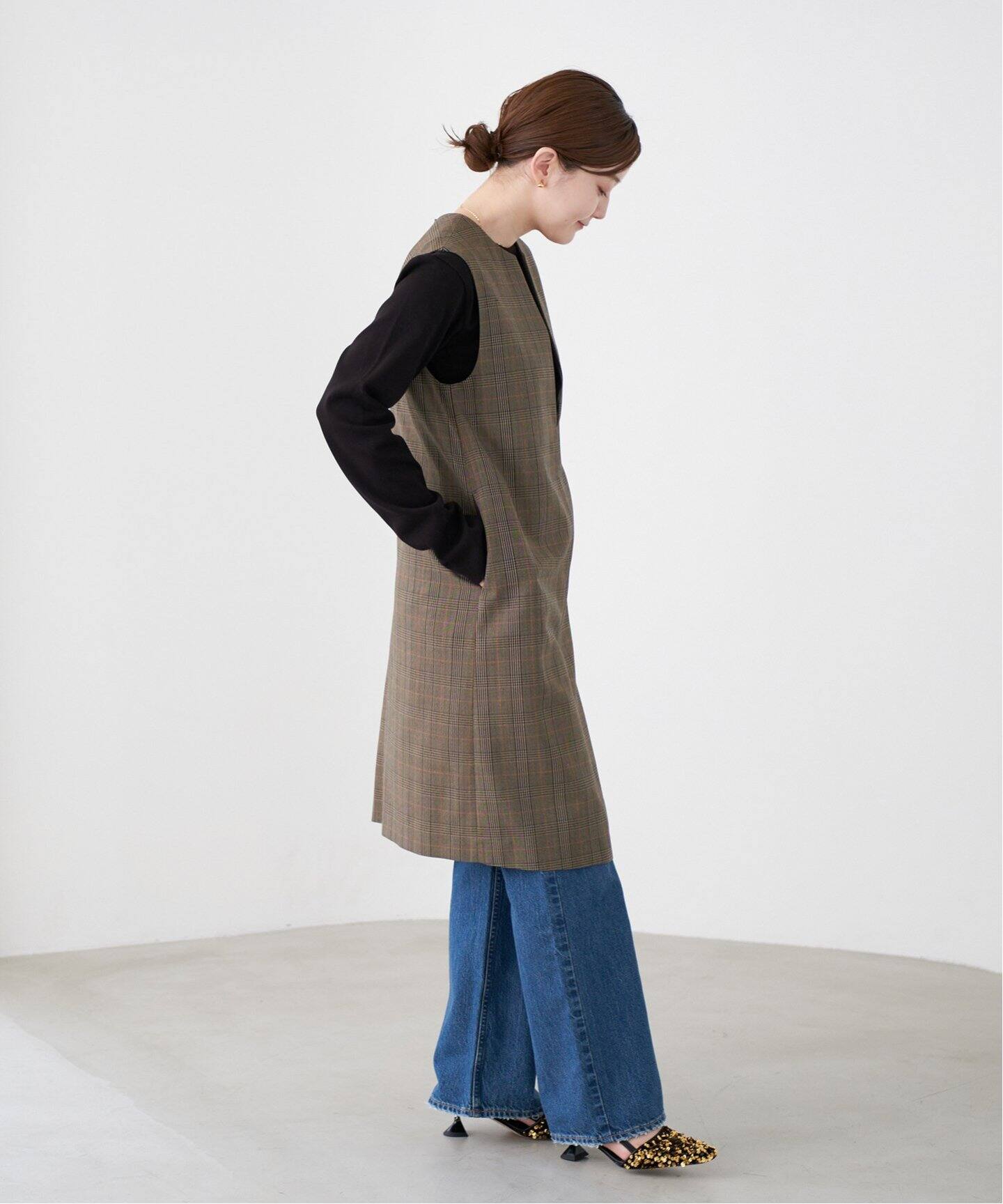 ウール混ギャバ スキッパーワンピース（ワンピース）｜IENA（イエナ  