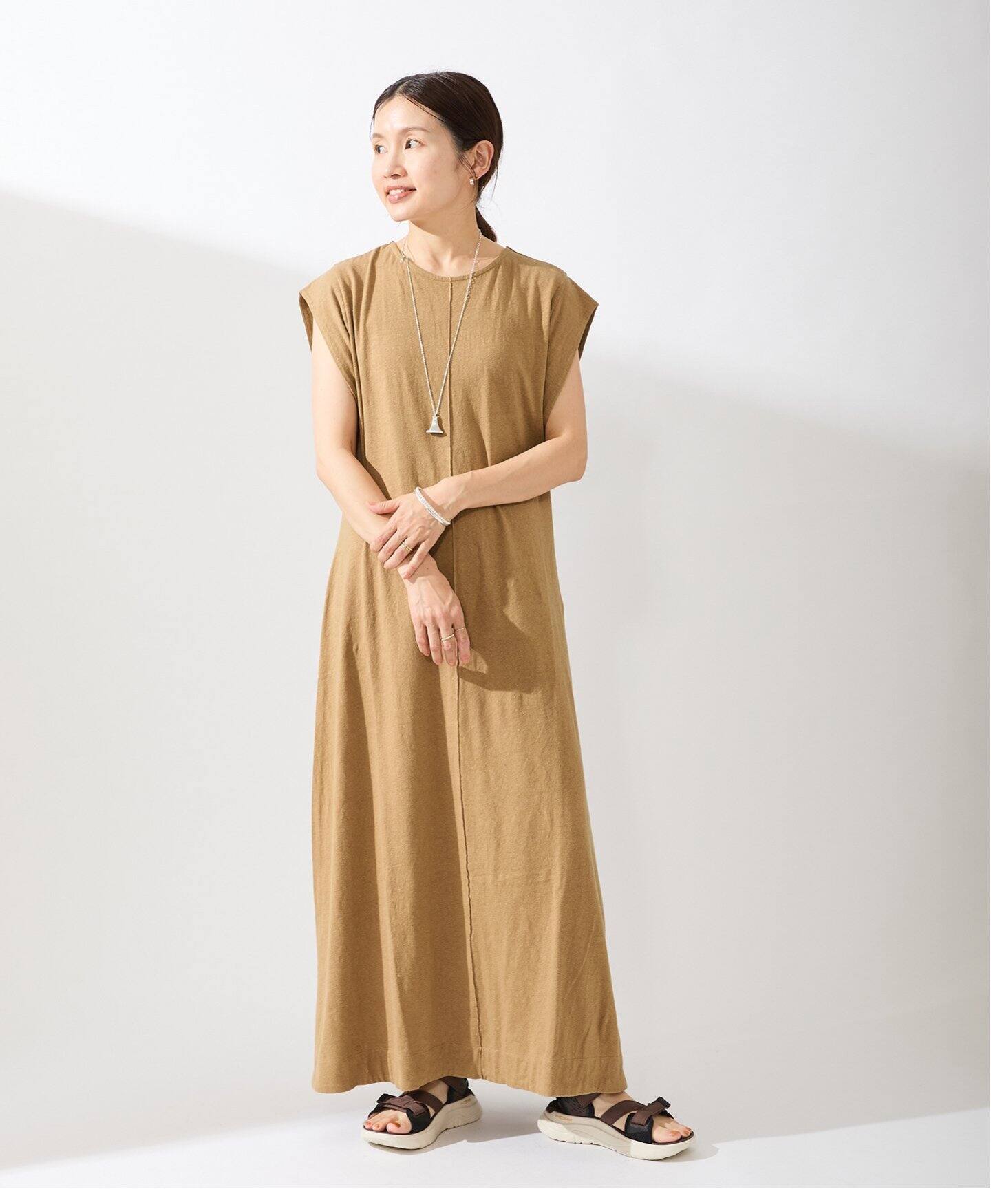 IENA イエナリネンフレアワンピース