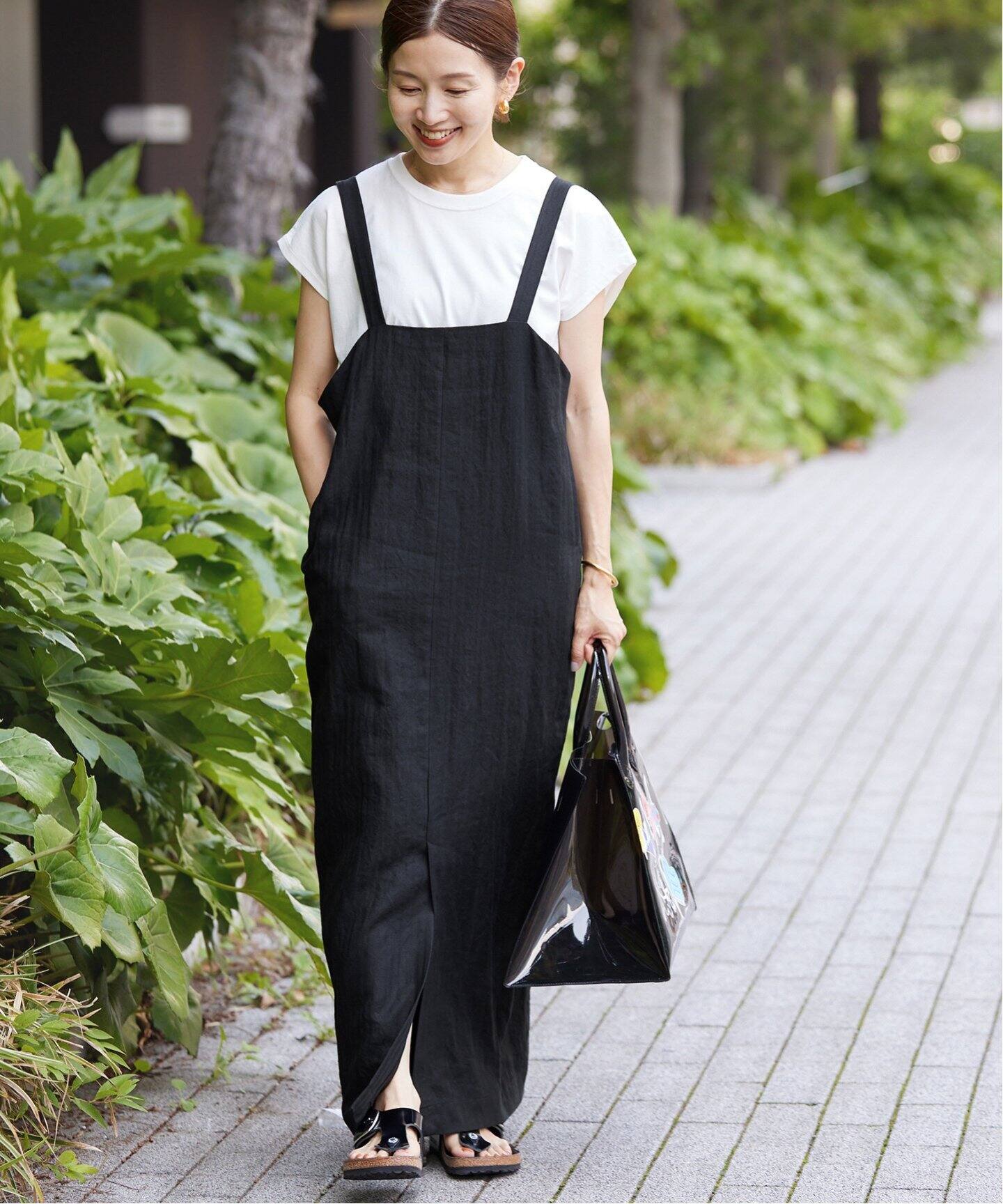 追加》リネン混 Iライン ジャンパースカート（ワンピース）｜IENA  