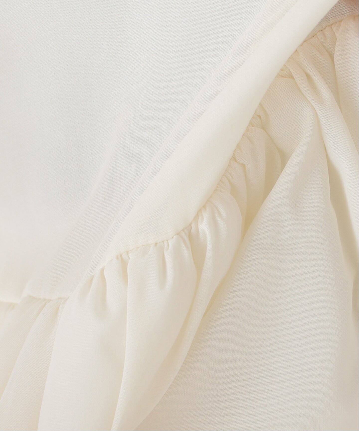 AMOMENTO/アモーメント SHEER SHIRRIG PADDED DRESS ワンピース 