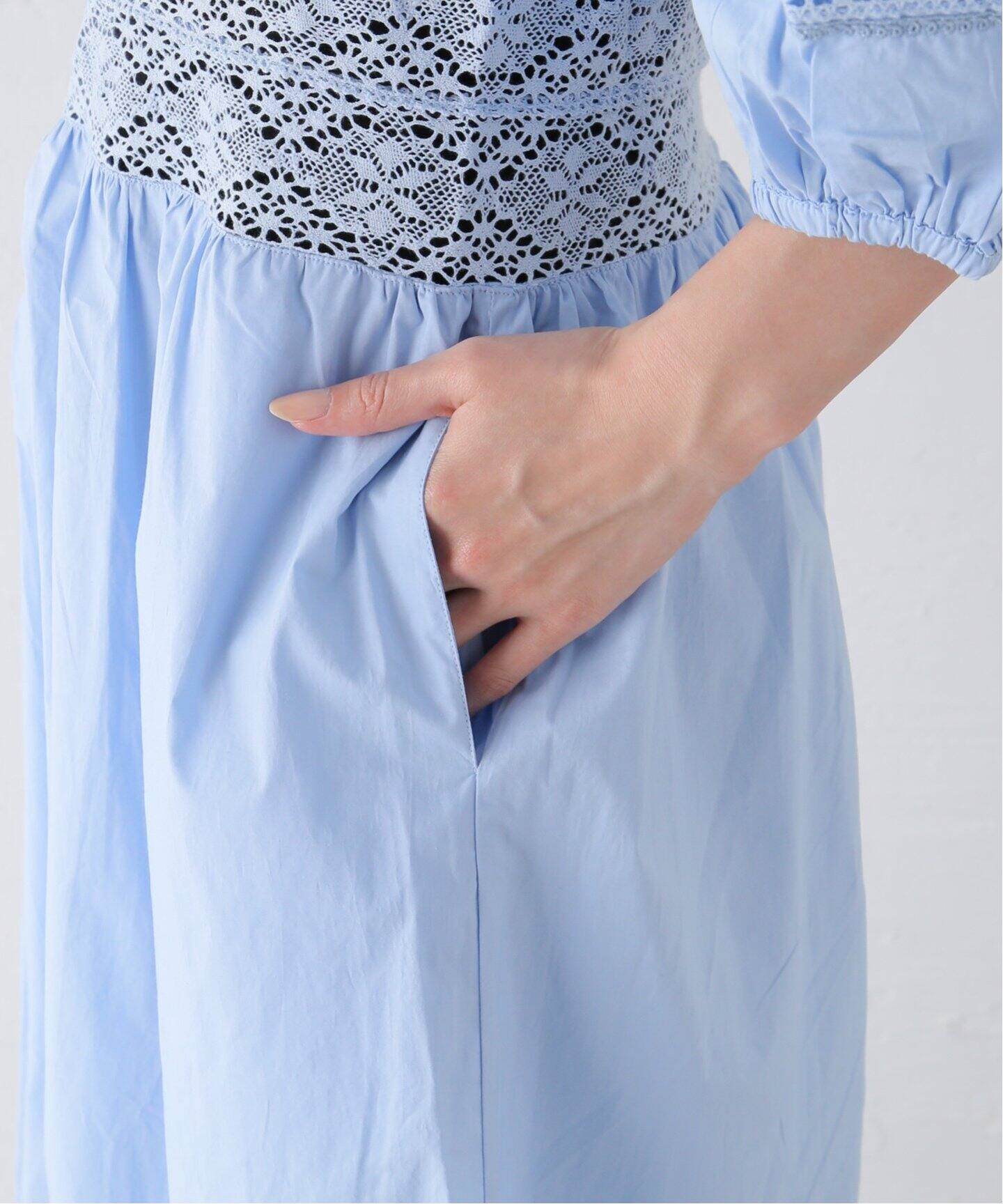 SARA MALLIKA/サラマリカ】POPLIN LACE EMB MIX DRESS ワンピース 