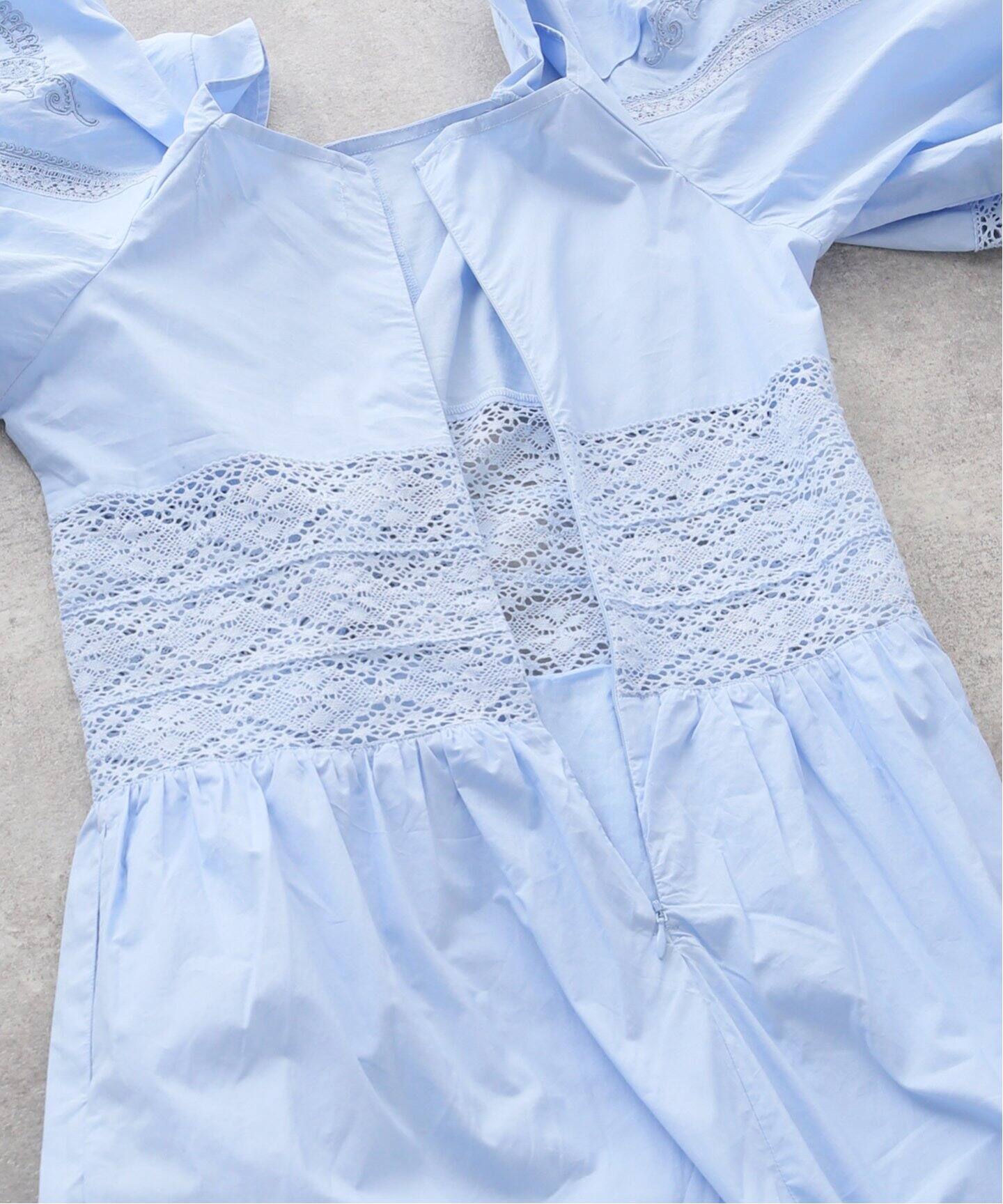 SARA MALLIKA/サラマリカ】POPLIN LACE EMB MIX DRESS ワンピース