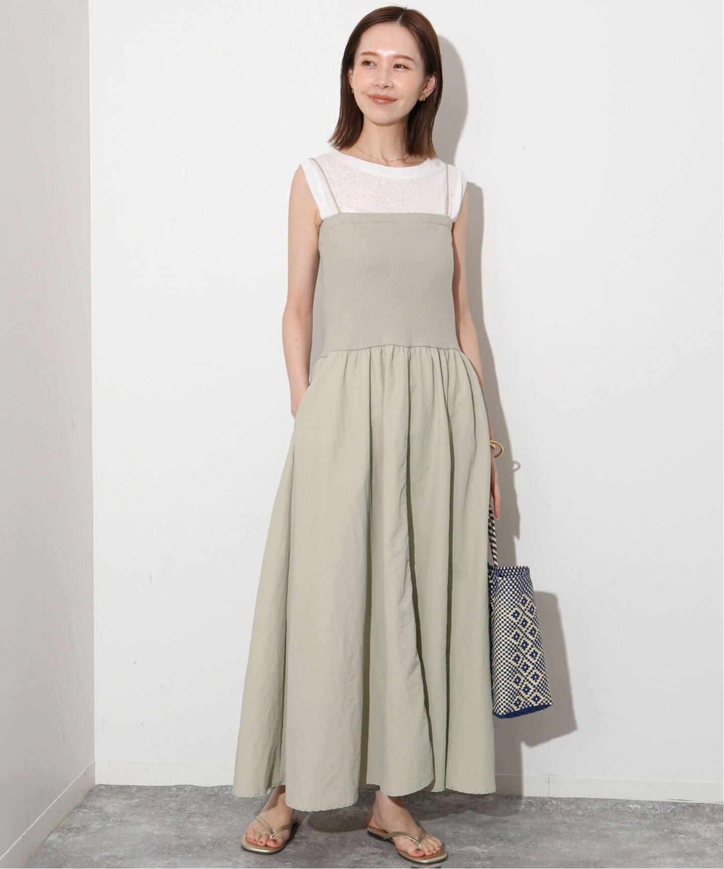 SLOBE IENA新品ドッキングベアキャミワンピース 