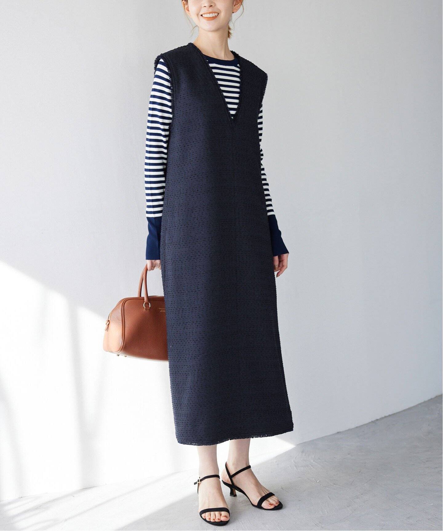 ツイードVネックジャンスカ（ワンピース）｜SLOBE IENA（スローブ  