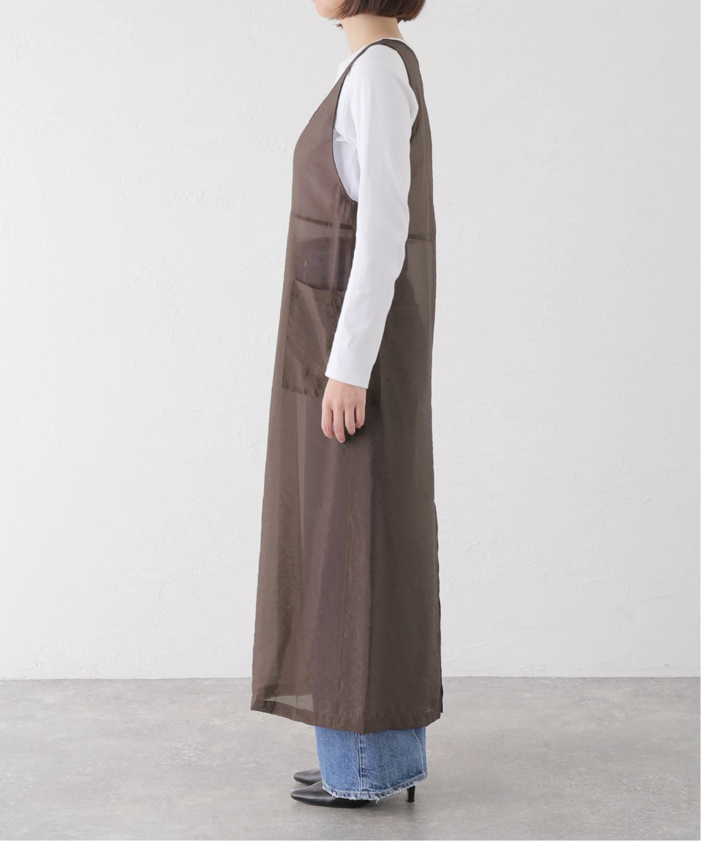 新品未使用　SLOBE IENA イエナ　ワンピース　Uネック　完売品 オーガンジーUネックプルオーバー（ワンピース）｜SLOBE IENA