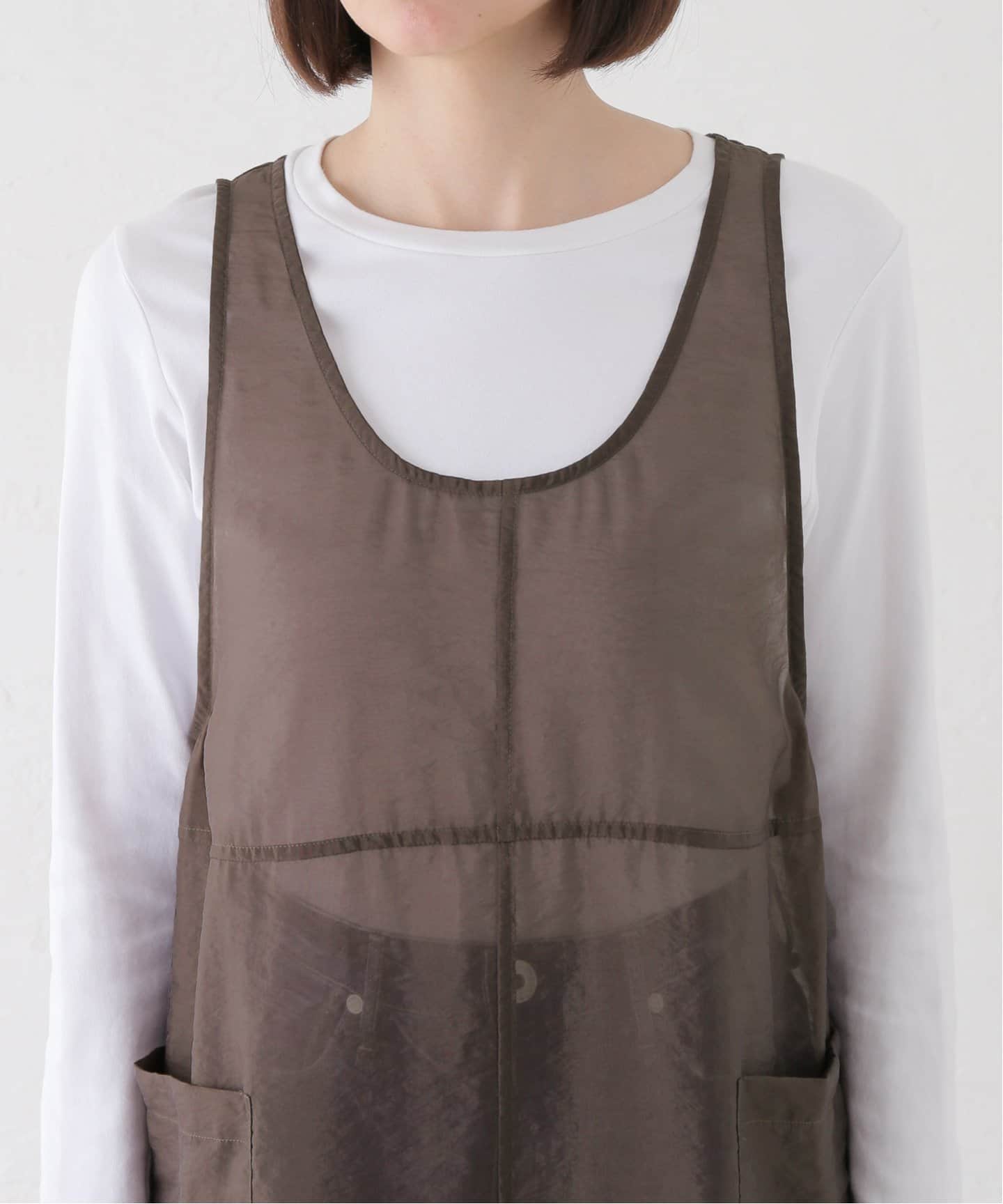 新品未使用　SLOBE IENA イエナ　ワンピース　Uネック　完売品 オーガンジーUネックプルオーバー（ワンピース）｜SLOBE IENA