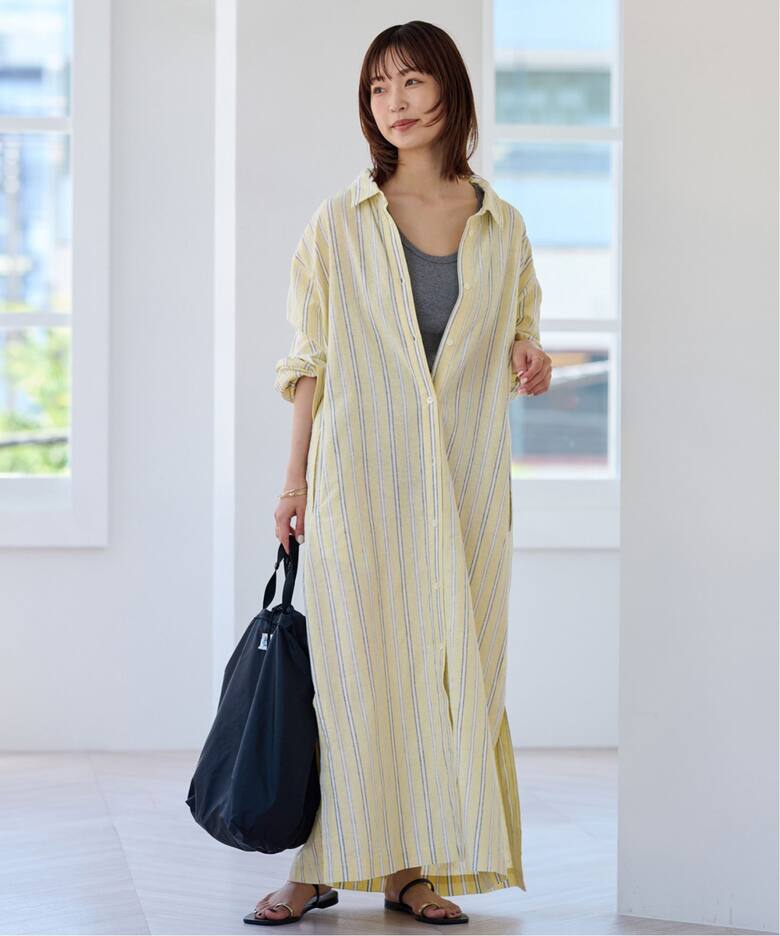 リネン混シャツワンピース（シャツワンピース）｜SLOBE IENA（スローブ  