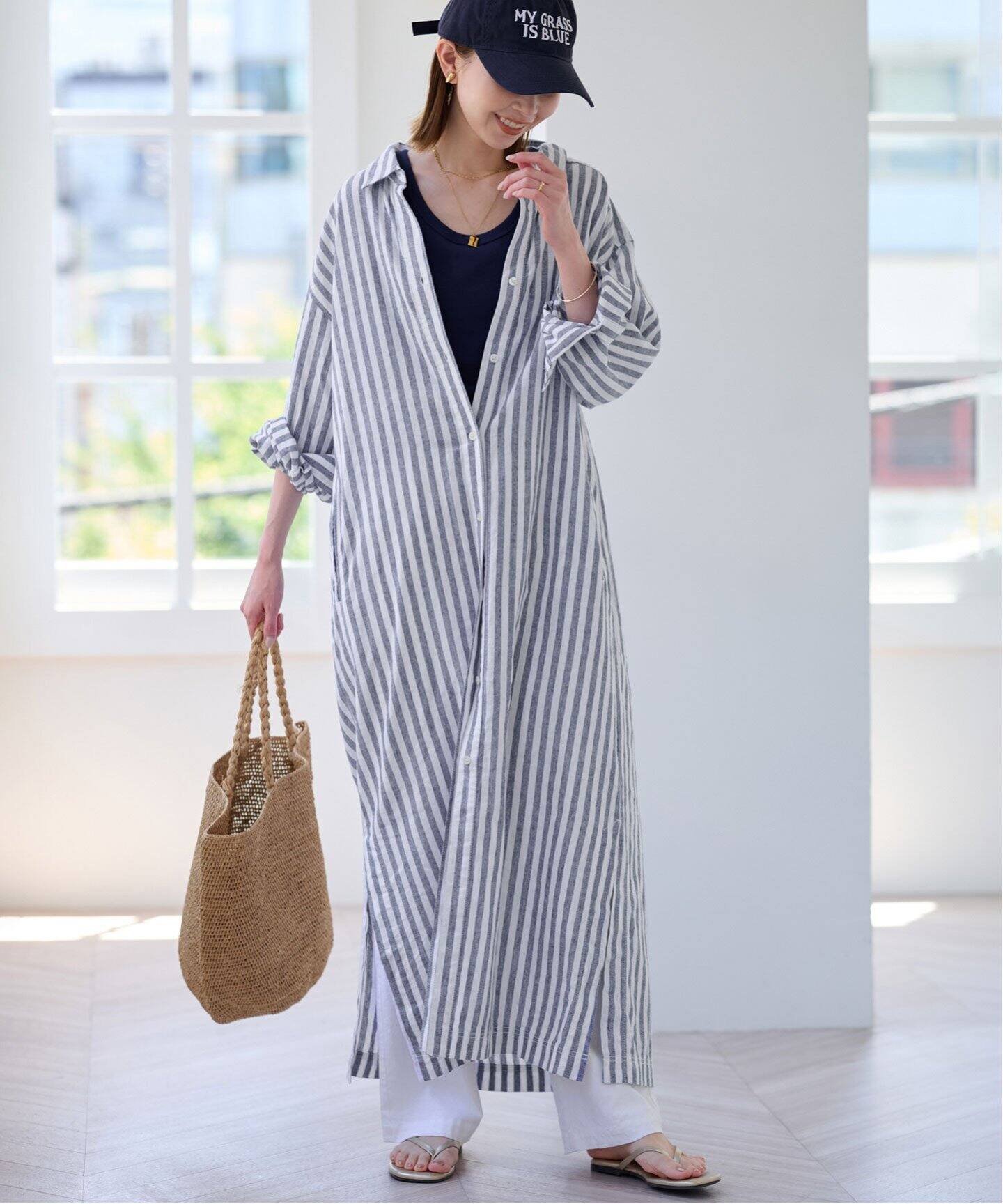 リネン混シャツワンピース（シャツワンピース）｜SLOBE IENA（スローブ  