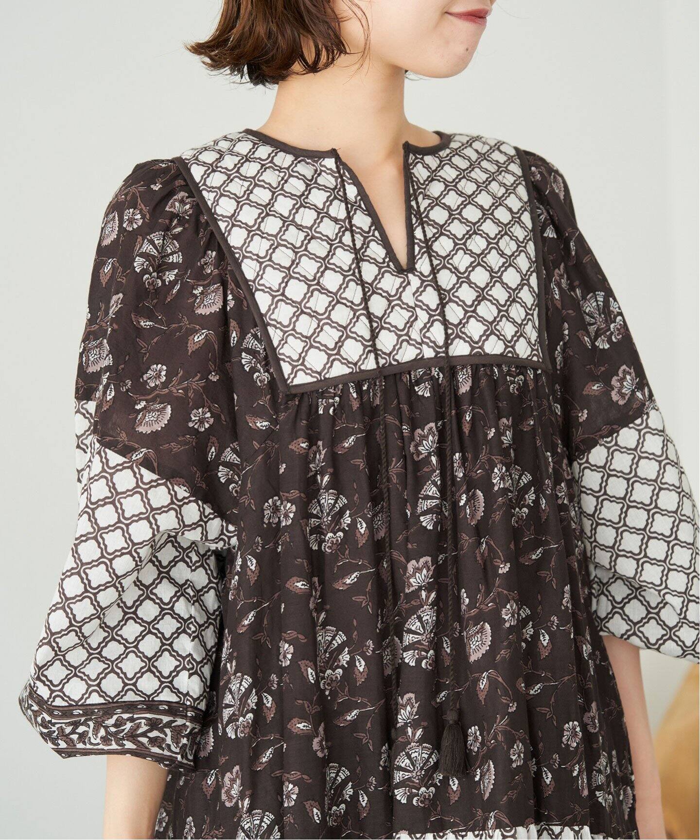 インドパネルプリントドッキングワンピース（ワンピース）｜SLOBE IENA  