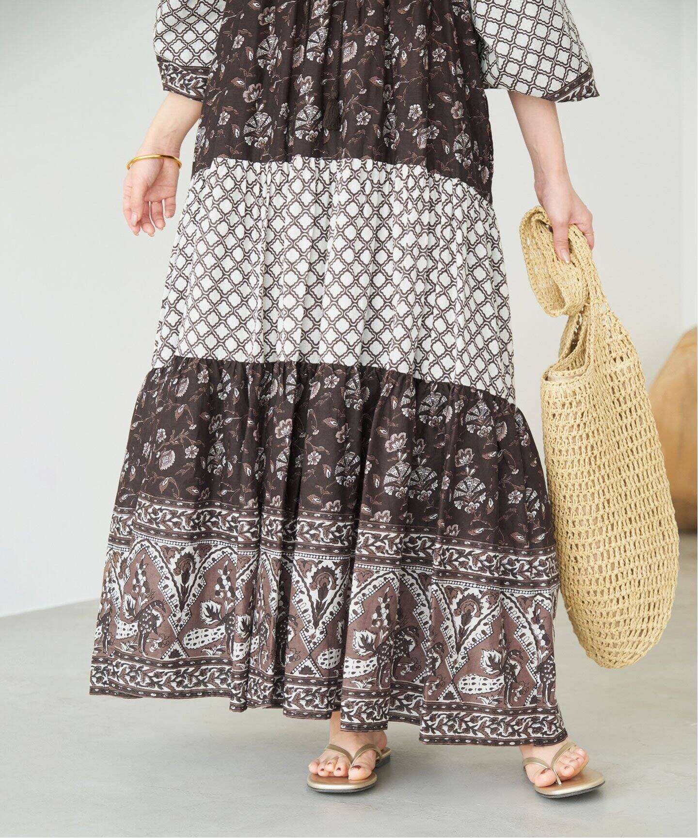 インドパネルプリントドッキングワンピース（ワンピース）｜SLOBE IENA  