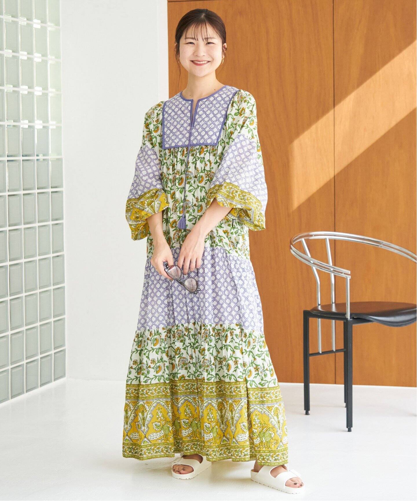 インドパネルプリントドッキングワンピース（ワンピース）｜SLOBE IENA  