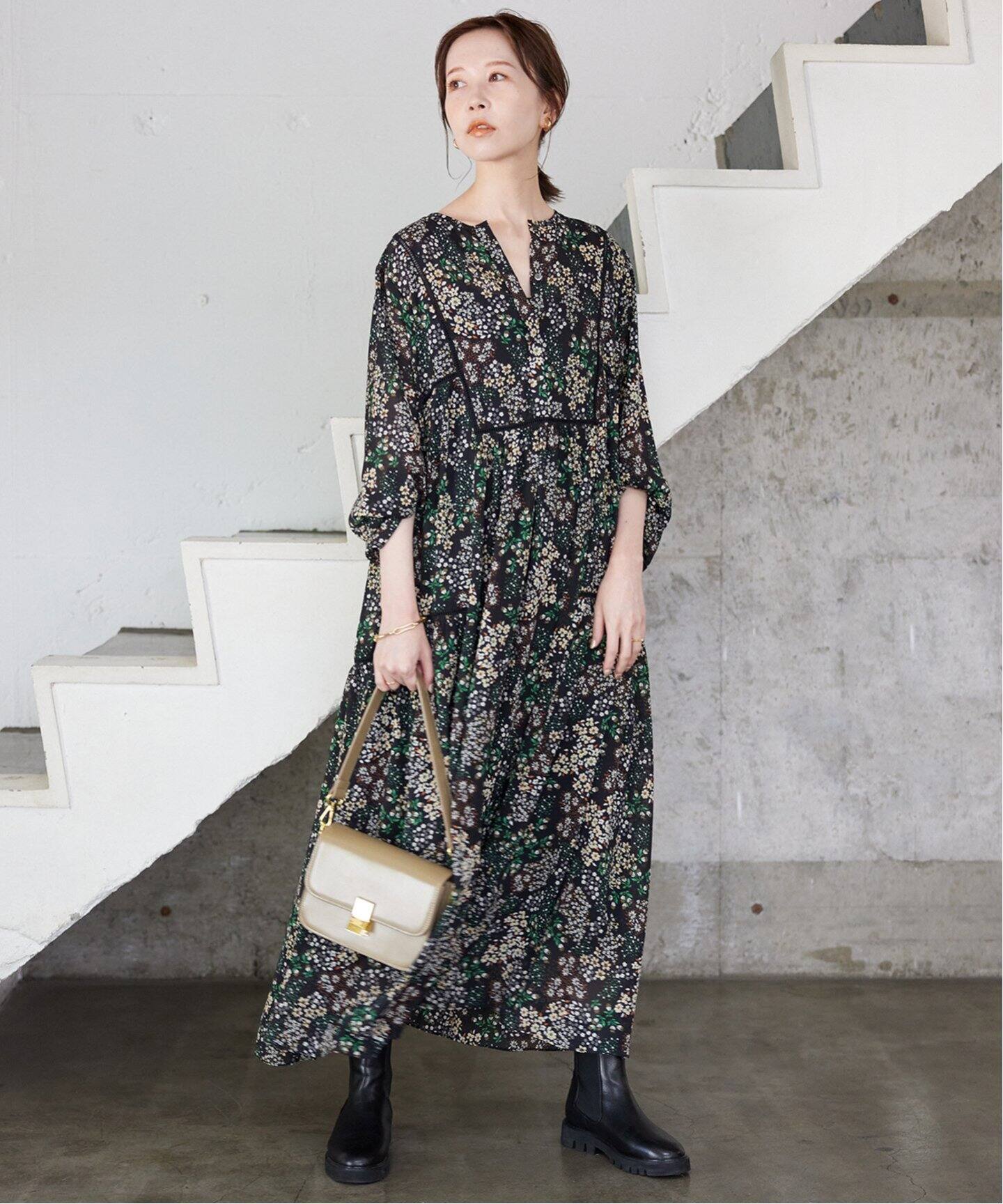 WEB限定/追加2》FLOWER PRINT ワンピース（ワンピース）｜SLOBE IENA  