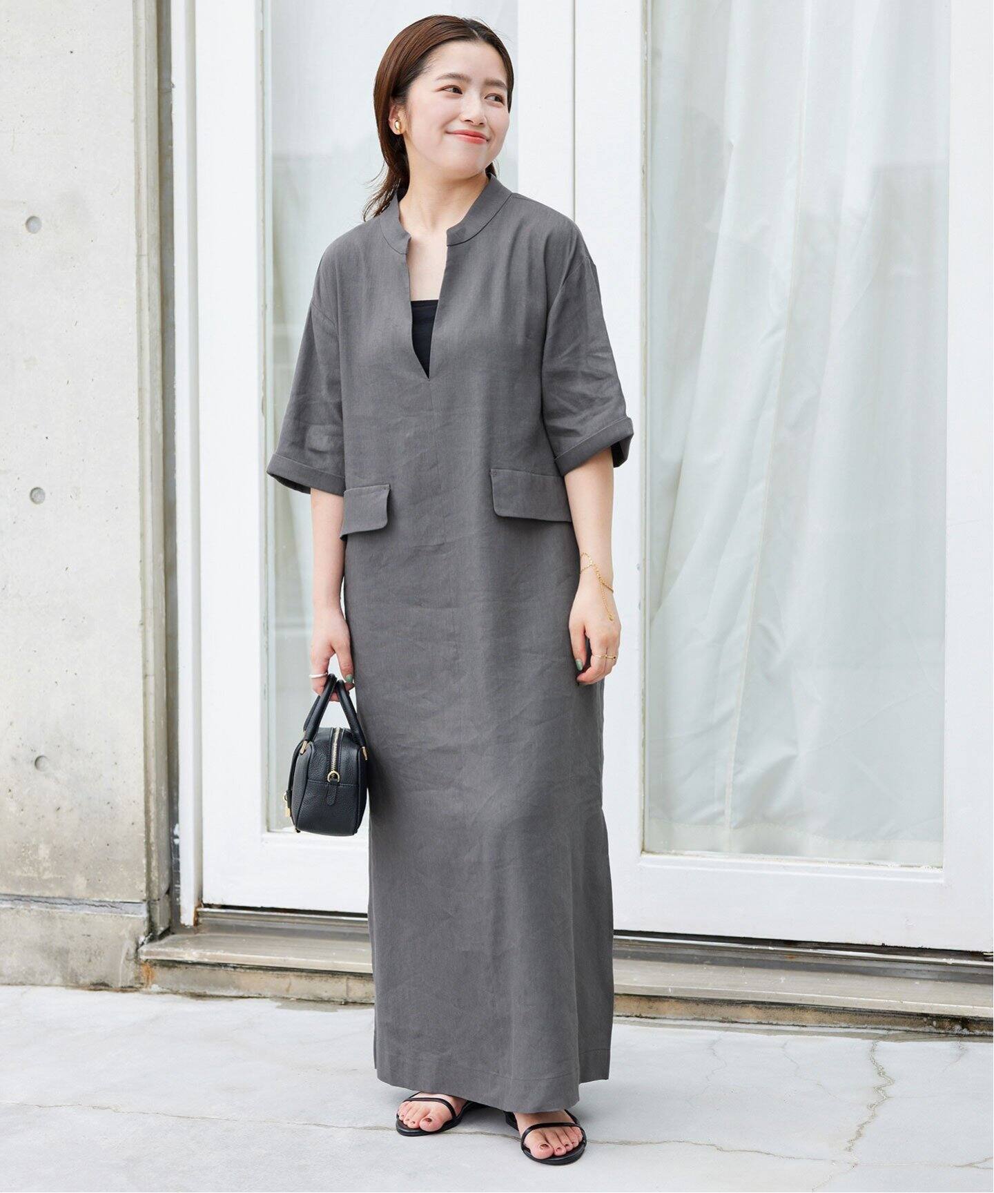 タグ付き！SLOBE IENA サイドスリットボトルネックニットワンピース  