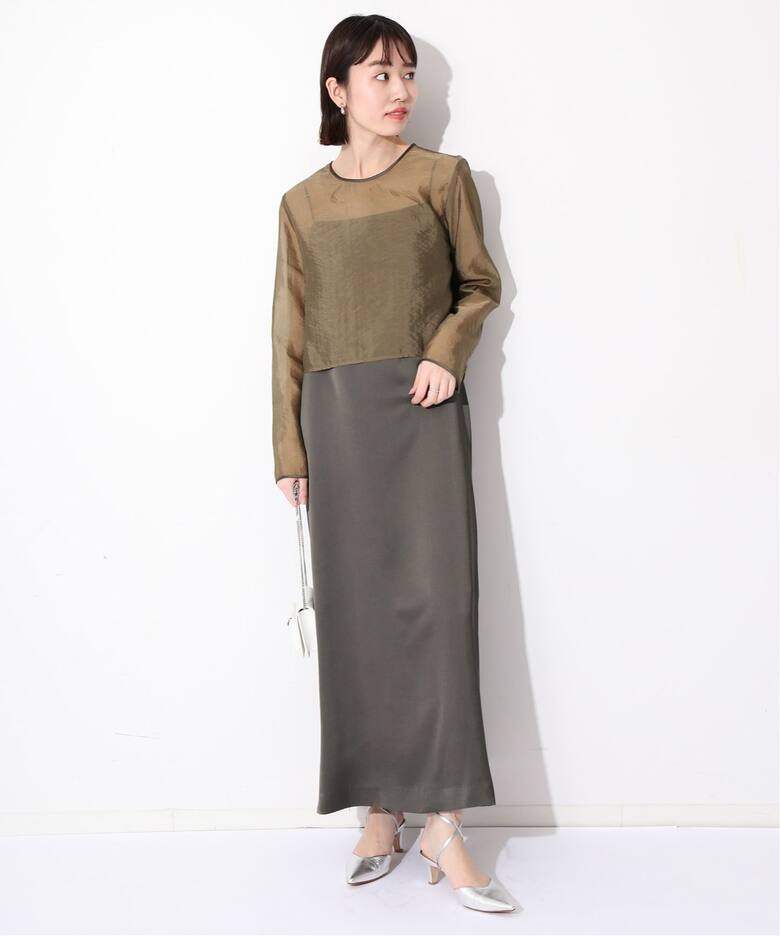 habi シアーブラウス×キャミドレスセット（ドレス）｜SLOBE IENA  