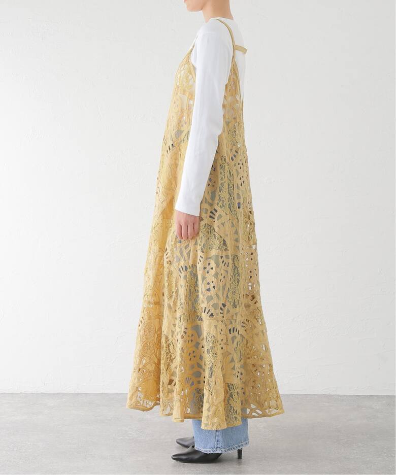 IENA LA BOUCLE カットワークレースキャミワンピース（ワンピース 